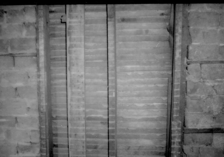 1850 structure features, middle window pane,  Lincoln Home NHS- Sprigg House Restoration, Roll 1, exp 17 Sprigg House, restoration, wall