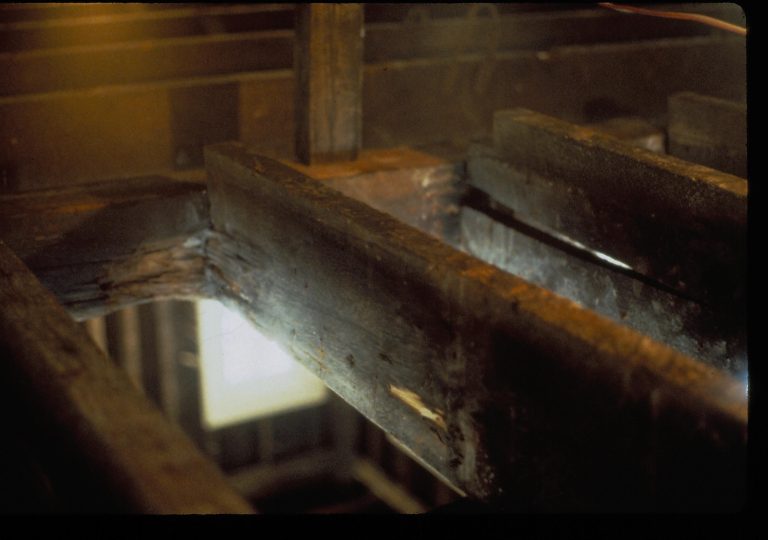 Sprigg House Lincoln Home NHS- Sprigg House Restoration, Repro M.F. Sprigg House, rafters