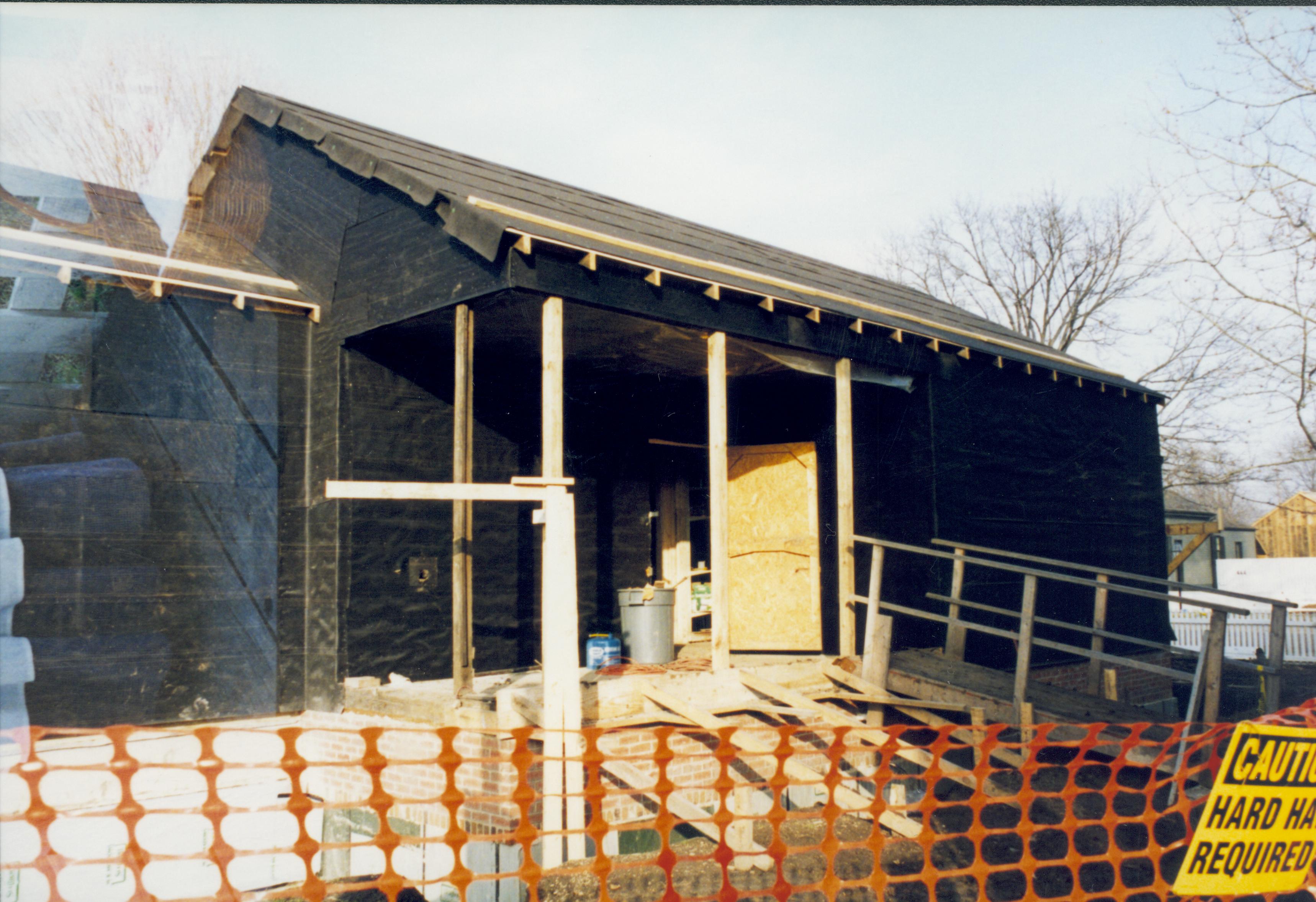 Sprigg House, external construction in process; entrance visible Lincoln Home NHS- Sprigg House, Roll N1 exp 11 Sprigg House, restoration, construction