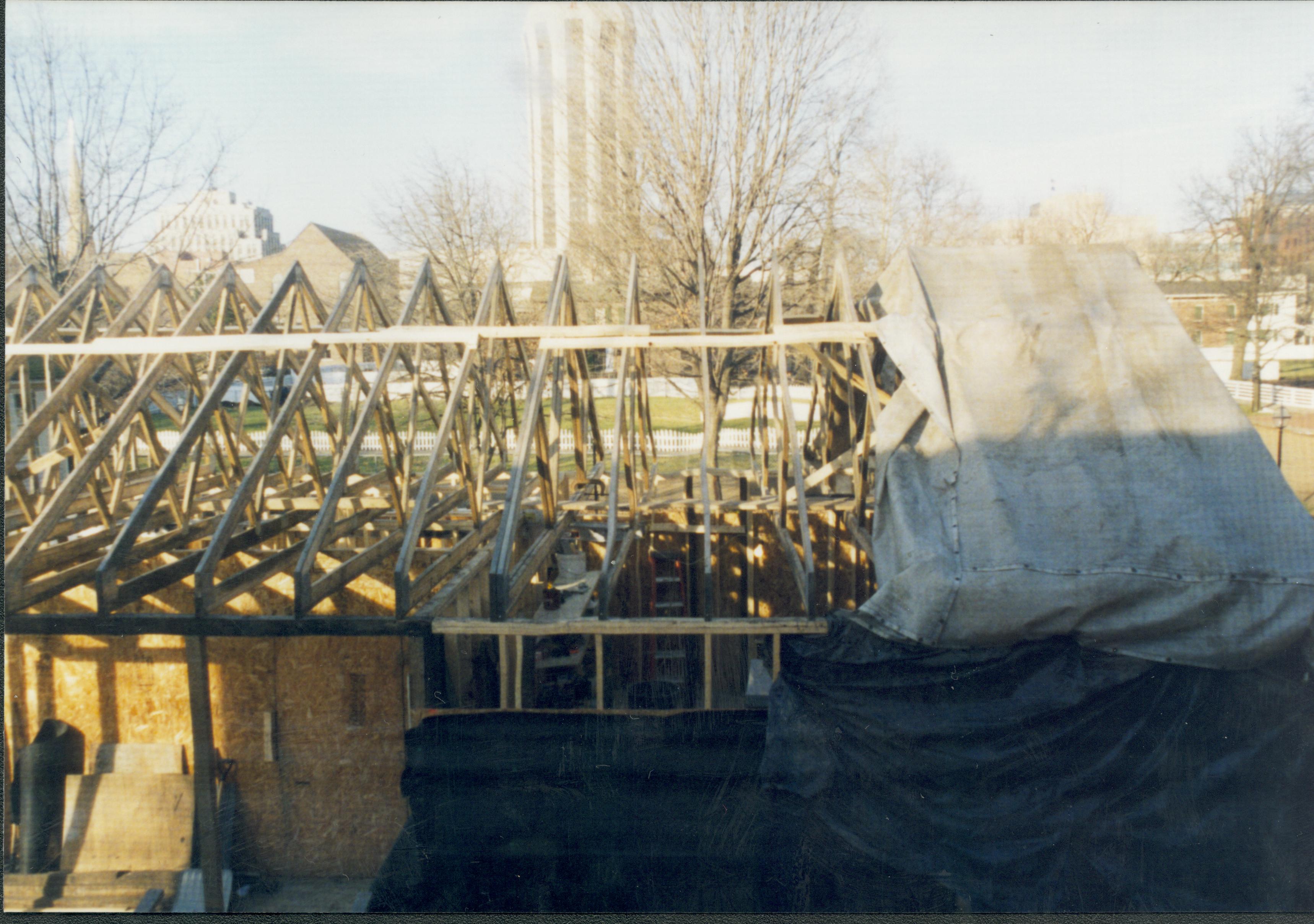 Sprigg House roofing; trusses, from Miller House Lincoln Home NHS- Sprigg House, Sprigg #1 Photo, January 1998, exp 7 Sprigg House, roof, restoration