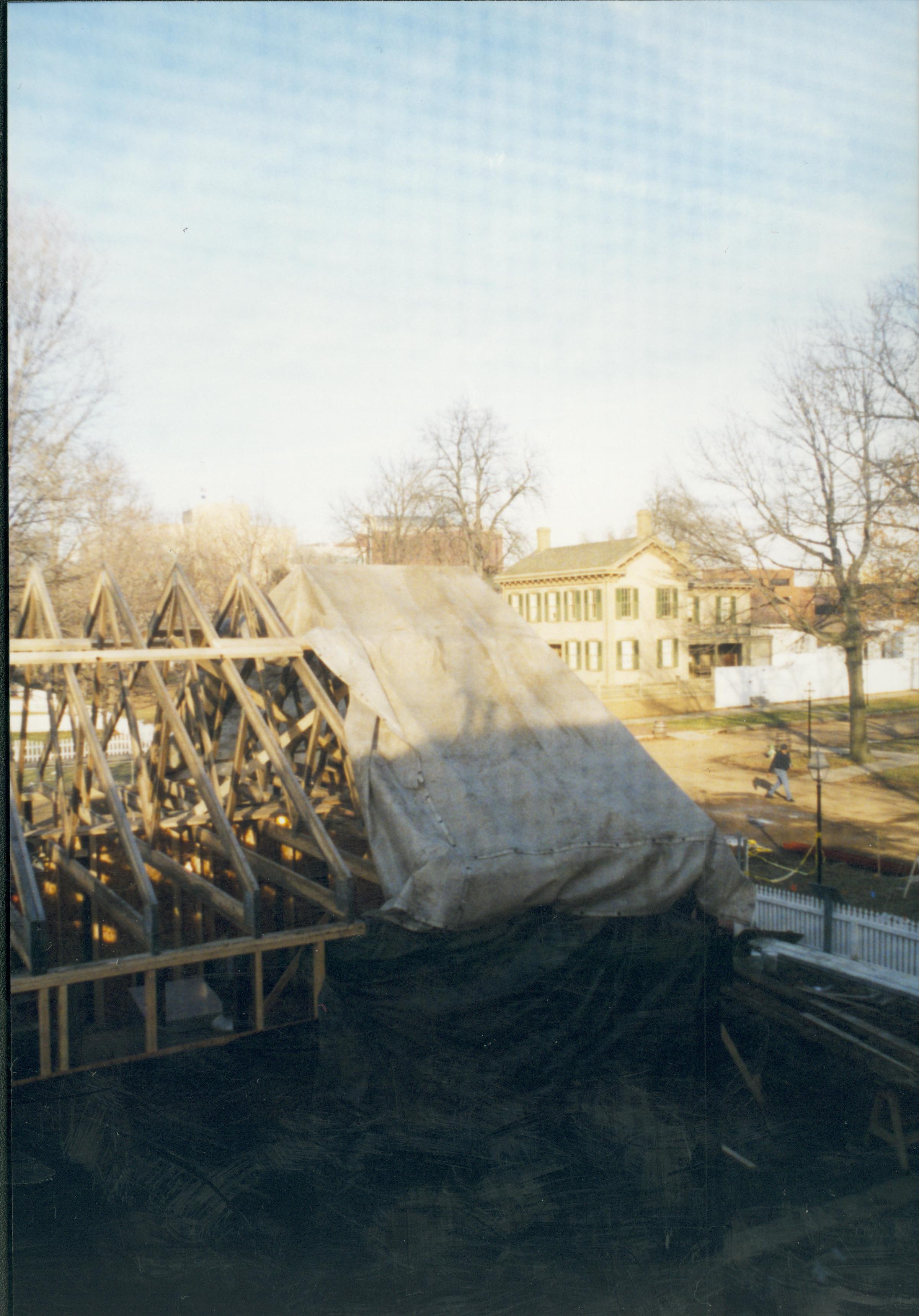 Sprigg House roofing; trusses, from Miller House Lincoln Home NHS- Sprigg House, Sprigg #1 Photo, January 1998, exp 9 Sprigg House, roof, restoration