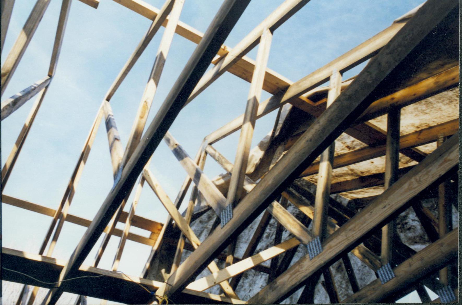 Sprigg House roof trusses Lincoln Home NHS- Sprigg House, Sprigg #1 Photo, January 1998 Sprigg House, roof, restoration