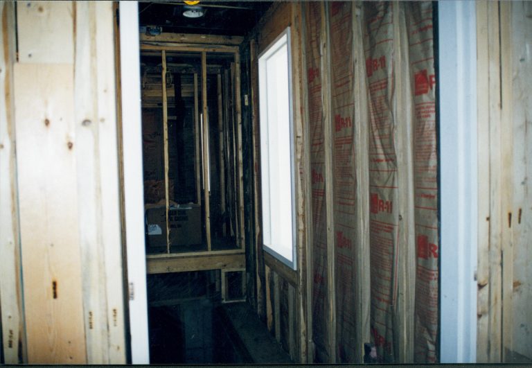 Sprigg House, North wall and window being installed. At center/bottom of photo is staircase leading to basement (under window) Lincoln Home NHS- Sprigg House, Roll N9 exp 4 Sprigg House, restoration