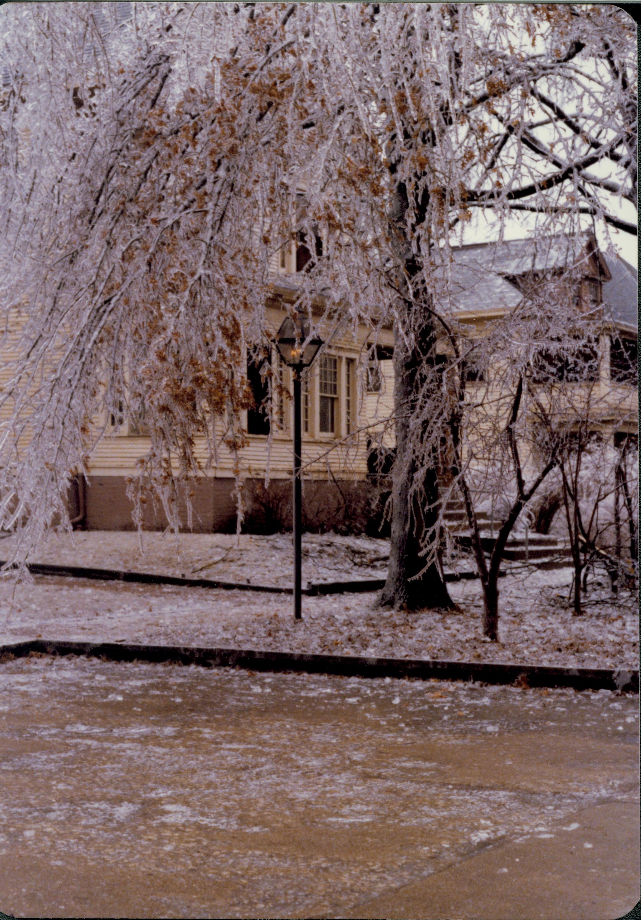 Ice Storm - House (no longer standing) on Arnold Lot, Cook House in background looking Southeast Arnold, Ice Storm, Cook