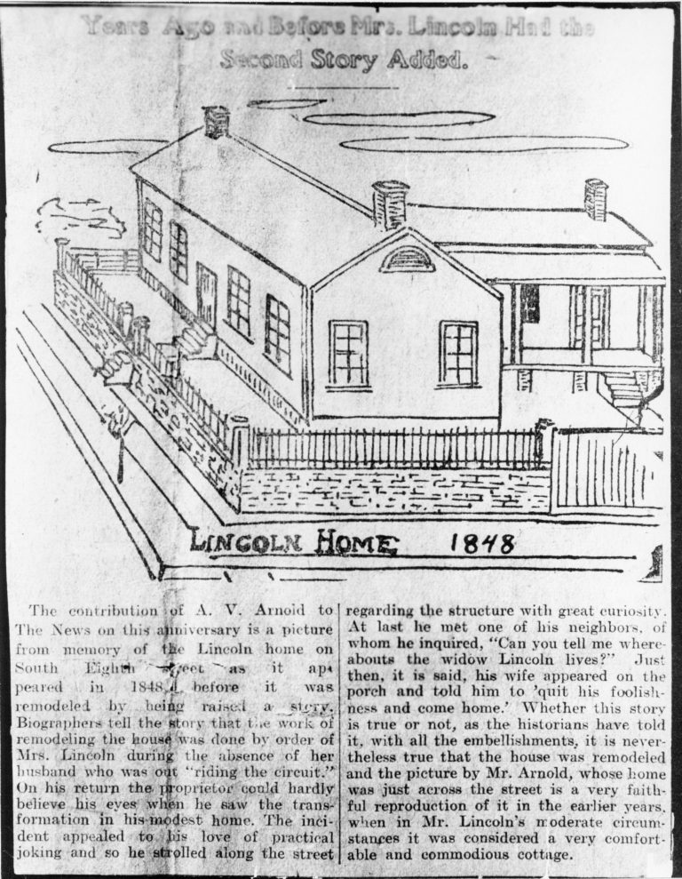 lincoln home in 1848 drawing