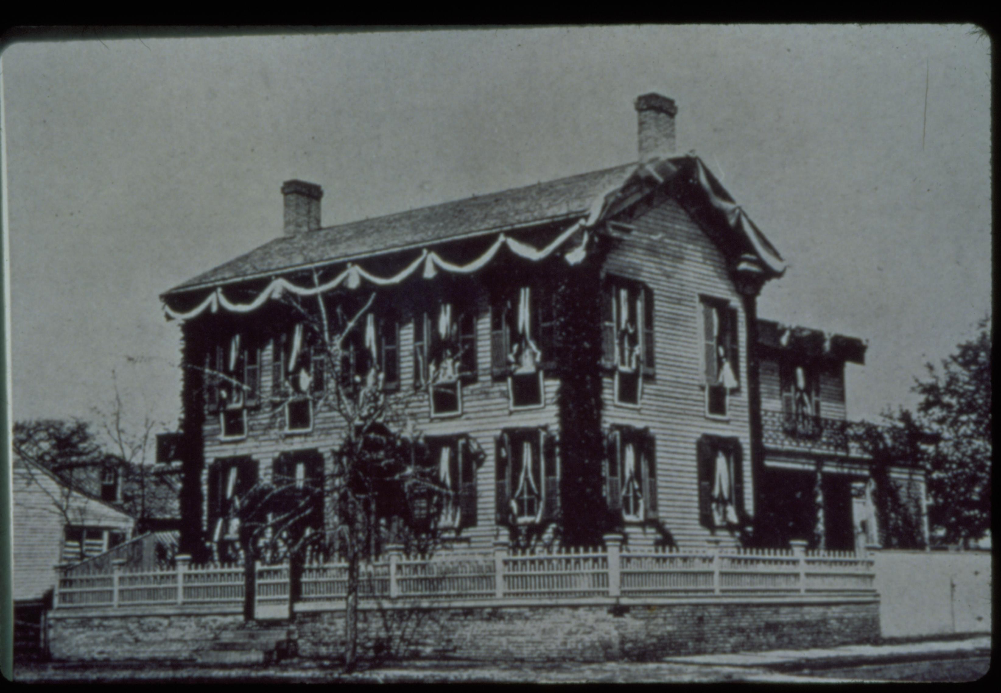 Lincoln Home Draped for Funeral 1865 