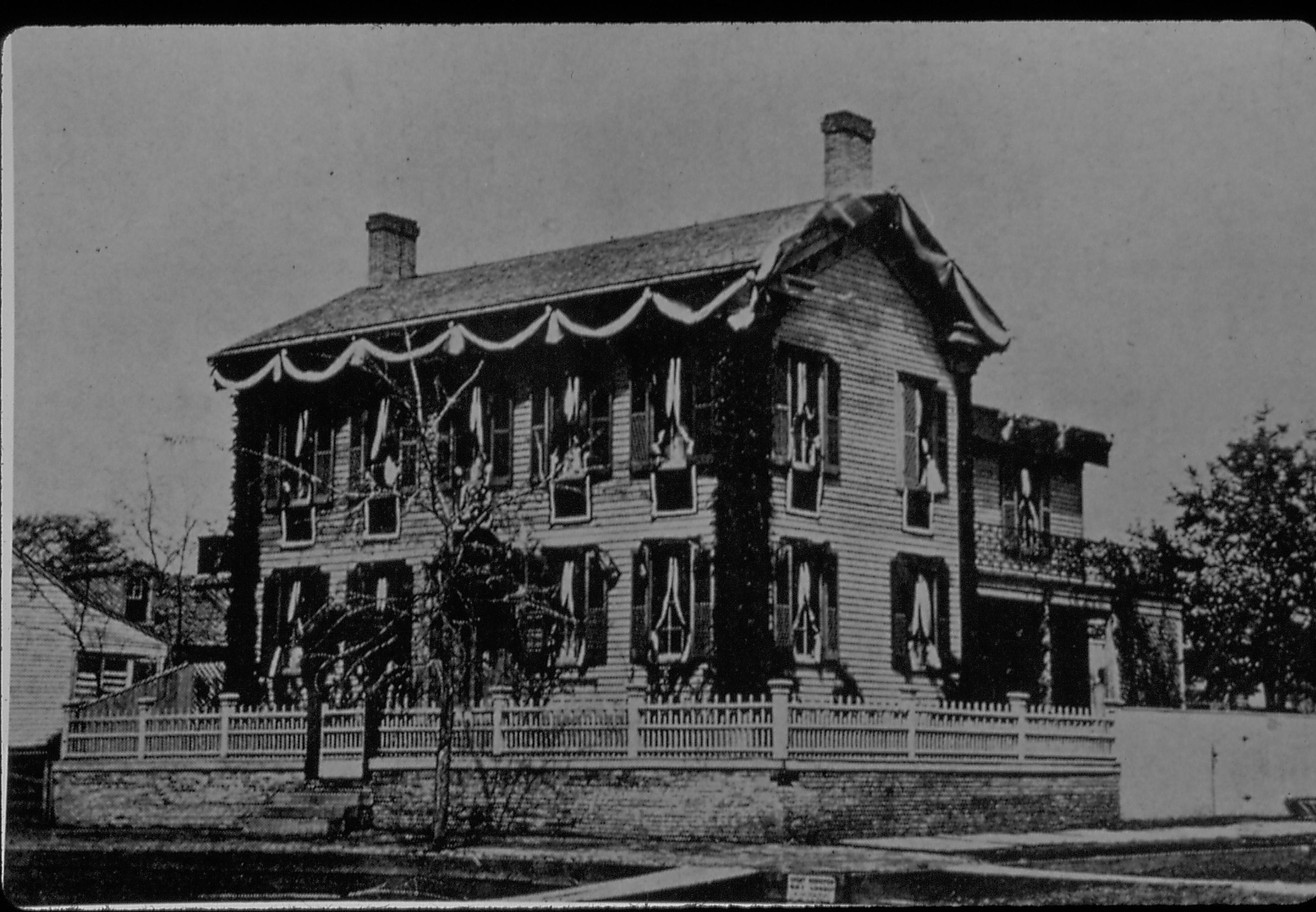 Untitled Lincoln Home Draped for funeral 