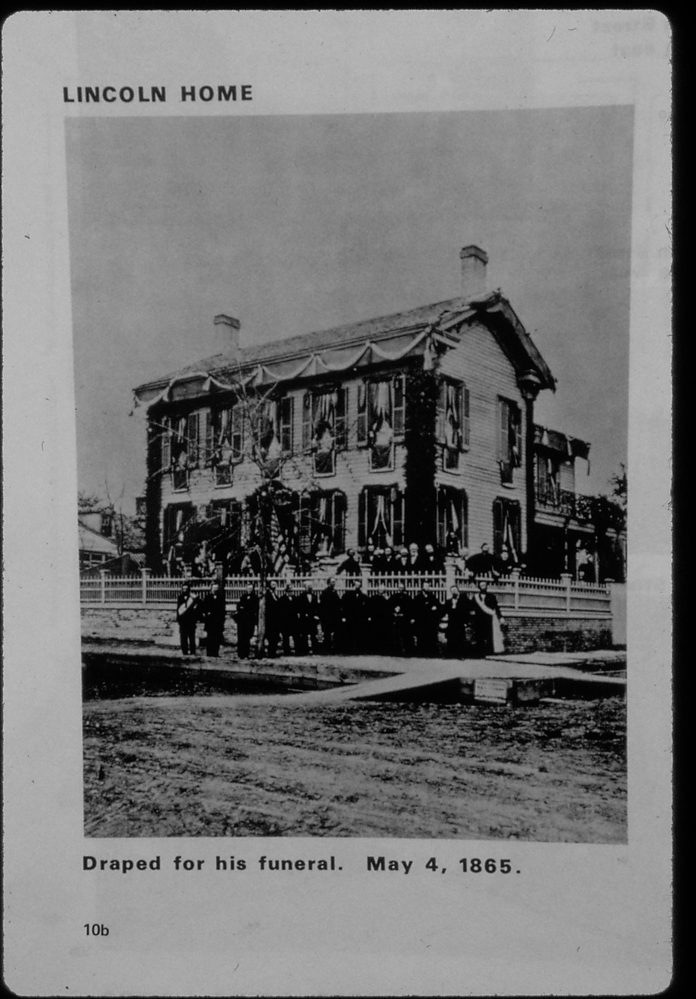 Lincoln Funeral, house draped - 5-4-65 