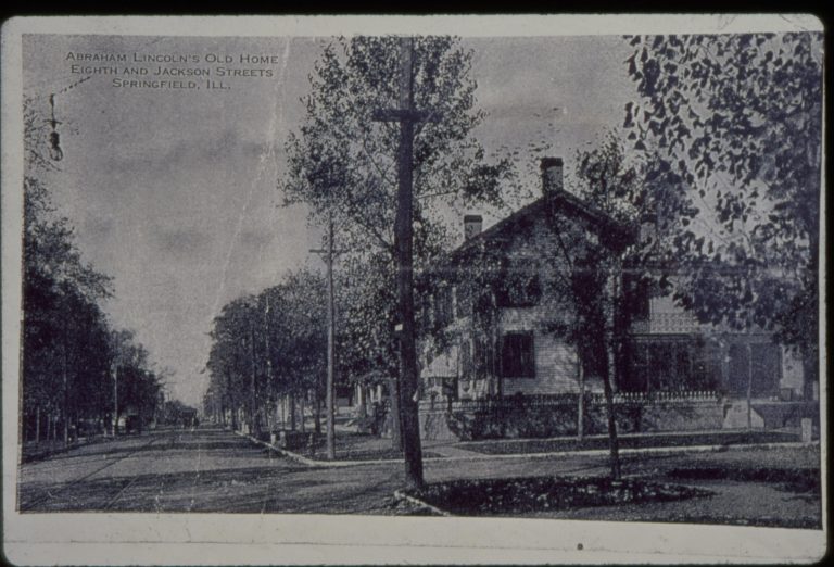 Abraham Lincoln's Old Home Eight and Jackson Streets Springfield, Ill. Eighth Street 