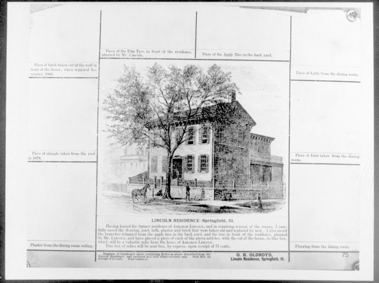 Lincoln Residence - Springfield, Ill. engraving 