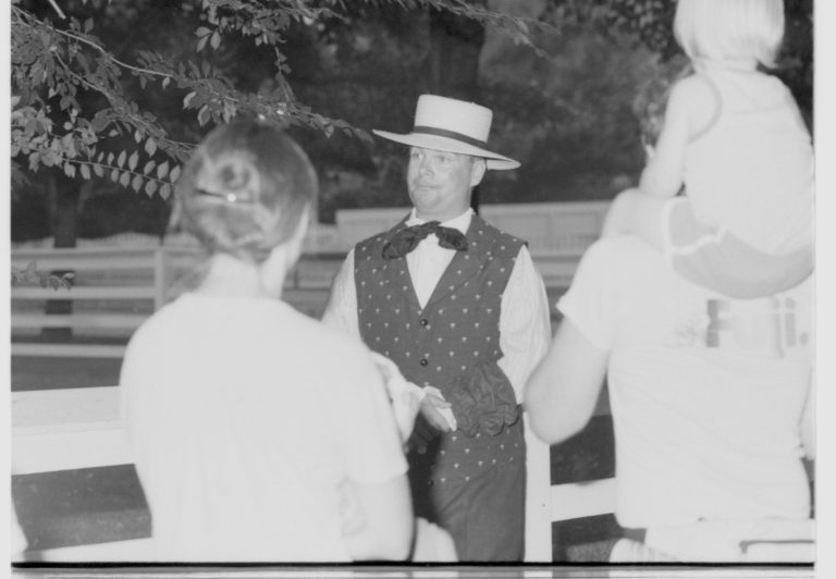 NA Jim Ranslow in period costume.  Judy Winkelmann in period costume. Interpretation, Costumes