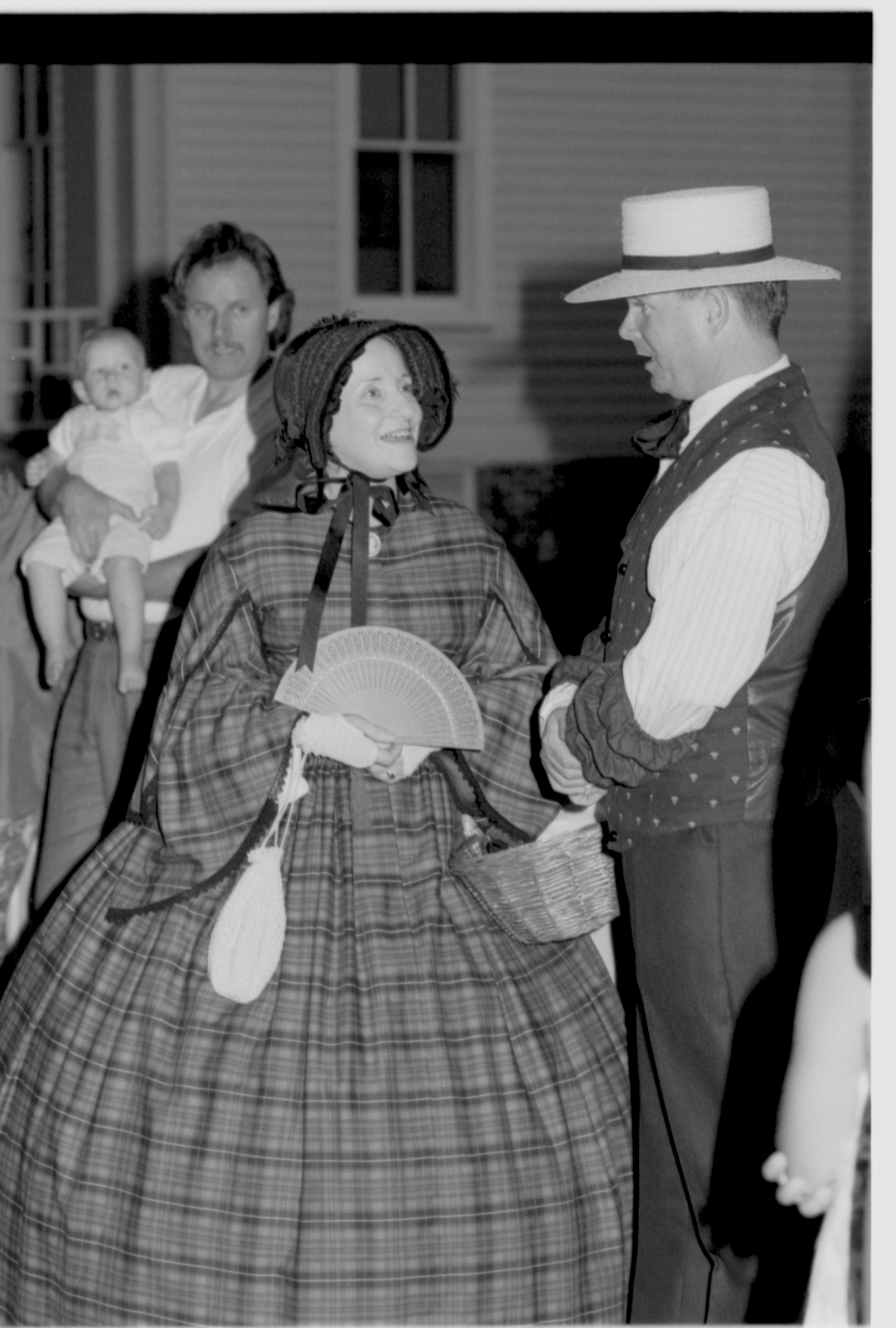 NA Jim Ranslow in period costume.  Judy Winkelmann in period costume. Interpretation, Costumes