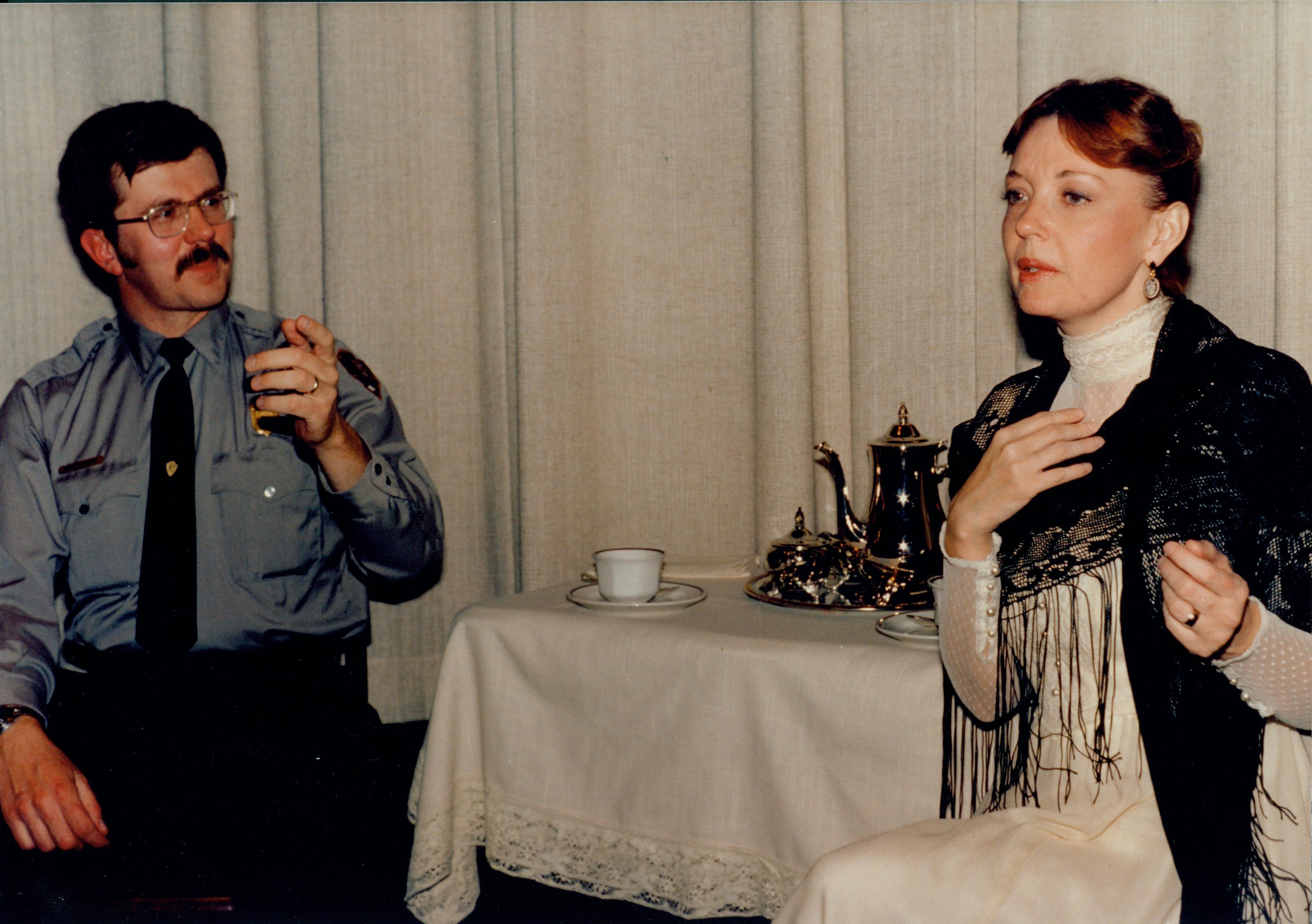 Historian George Painter, and Volunteer-In-Park, Mary Brown, present an interview program 1 Interpretive Programs