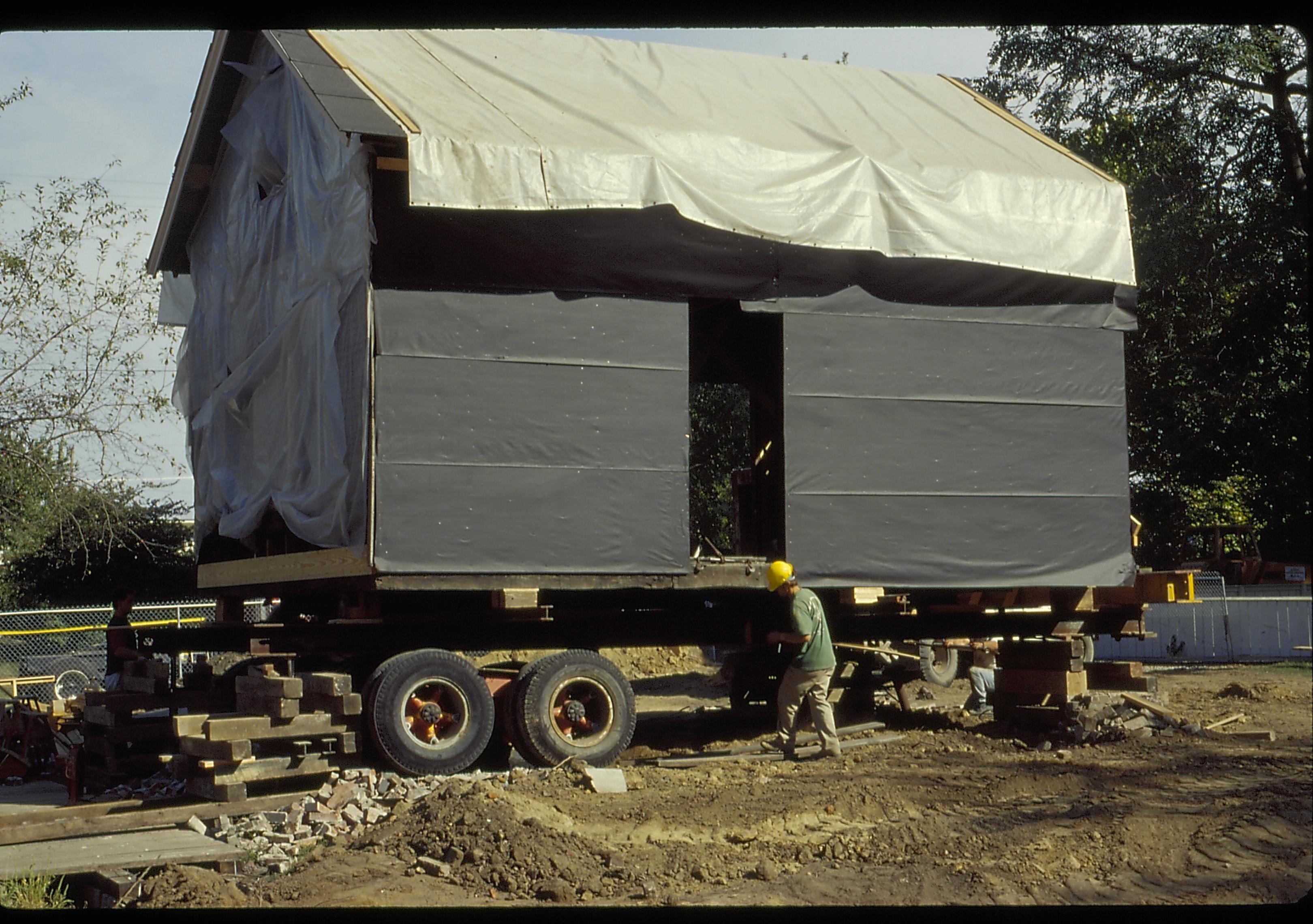 Archaeology House move LIHO NHS- Arnold House Relocation, Roll 15 Color Slides, exp 16 Arnold House, relocation