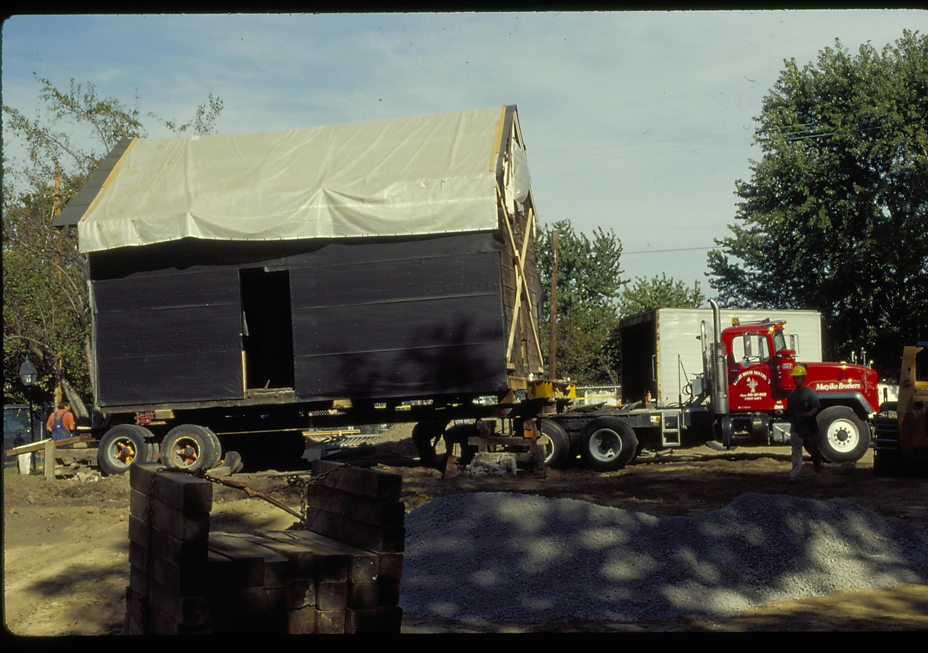 Archaeology House move LIHO NHS- Arnold House Relocation, Roll 15 Color Slides, exp 18 Arnold House, relocation