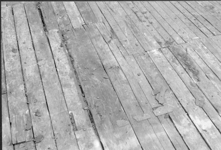 Room 101, Planks with nail holes LIHO NHS- Arnold House restoration, HS-20, film roll #2 exp 15 Arnold House, restoration