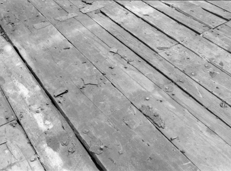 Room 101, Planks with nail holes LIHO NHS- Arnold House restoration, HS-20, film roll #2 exp 16 Arnold House, restoration