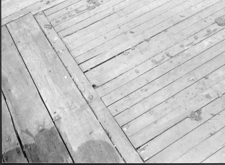 Room 104, porch and floor decking LIHO NHS- Arnold House restoration, HS-20, film roll #2 exp 21 Arnold House, restoration