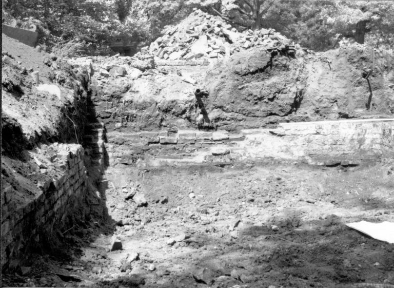 Chimney foundation LIHO NHS- Arnold House, HS-20 Roll #7 exp 22 Arnold House, restoration