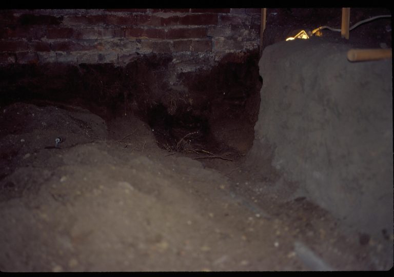 Pipe, Pit #1 LIHO NHS- Arnold House, HS-20 Roll #9 exp 4 Arnold House, restoration