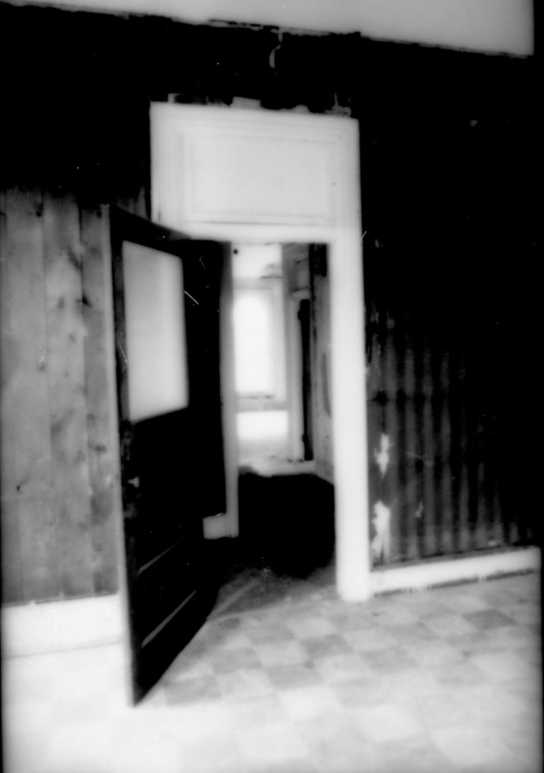 Purpose: Document existing conditions before major removals begin; Stuve House, second floor, Room 205, west wall, looking through door to Room 211 Lincoln Home NHS- Stuve House HS-05-006, exp 11 Stuve House, removals