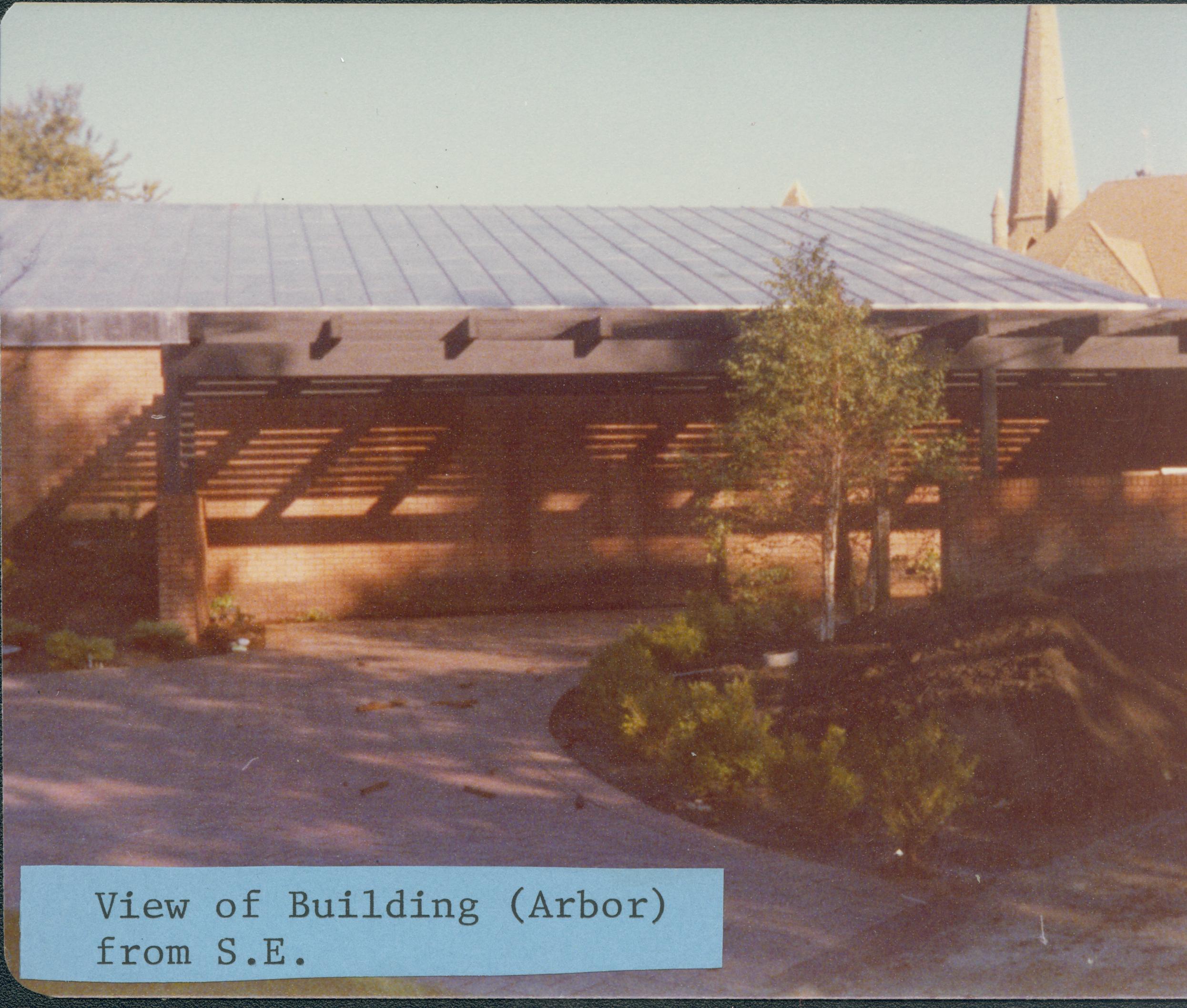 View of building (Arbor) from Southeast Lincoln Home NHS- Visitor Center Visitor Center, construction