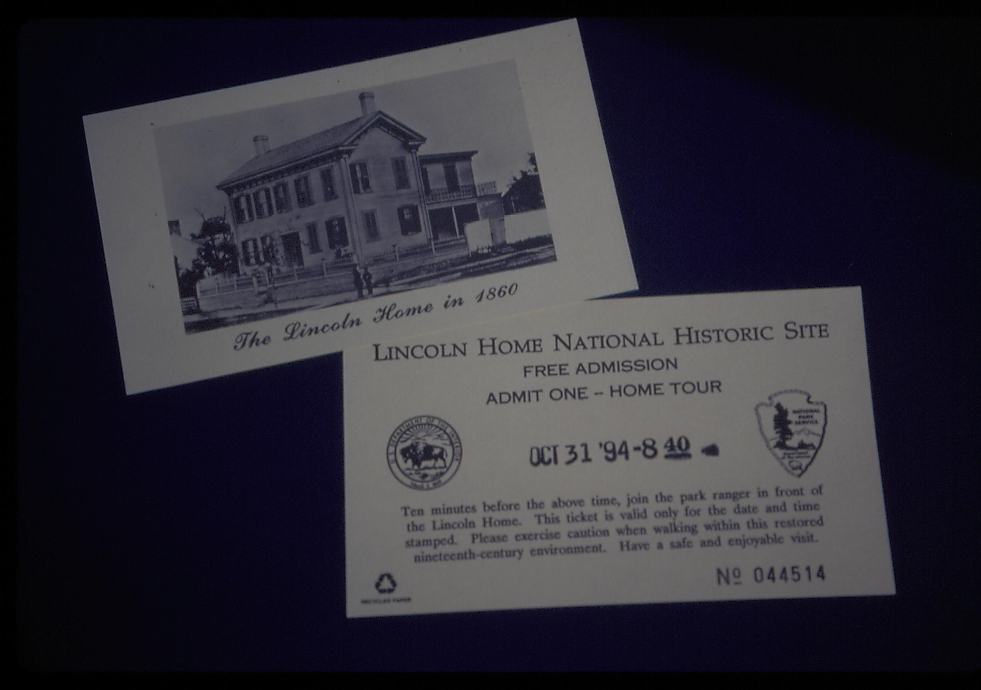NA Lincoln Home NHS- Visitor Center, 17 Visitor Center, ticket, admission