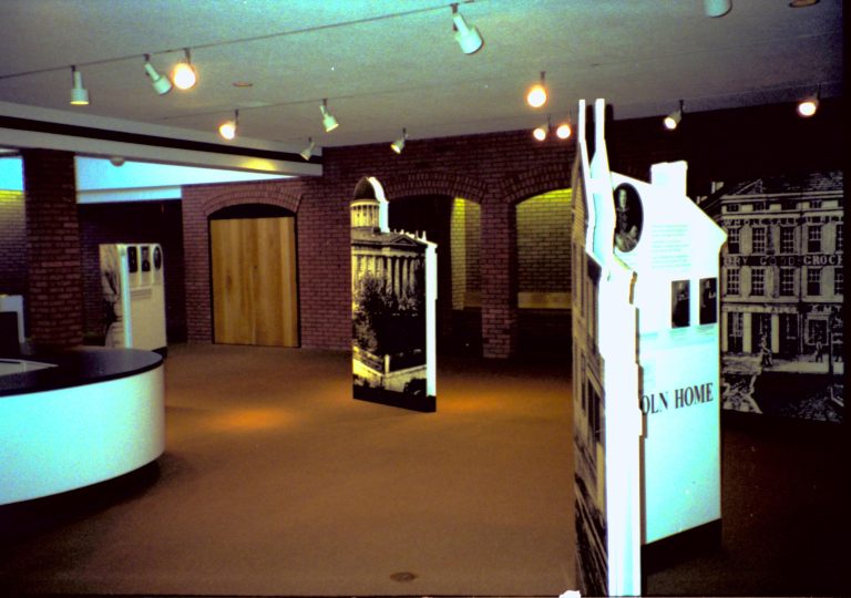 NA Lincoln Home NHS- Visitor Center, prints could not be located Visitor Center, interior, exhibit
