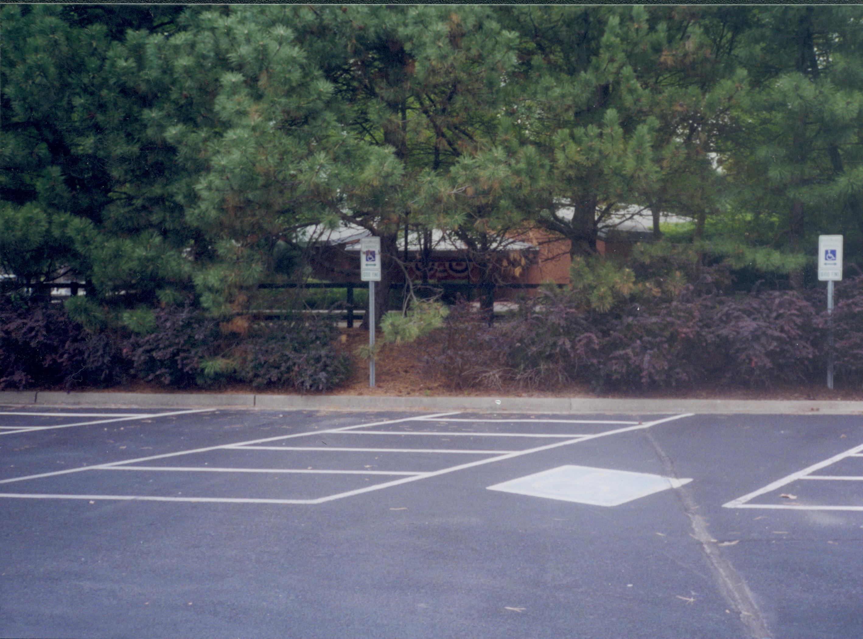 Handicapped parking spaces Lincoln Home NHS- Visitor Center, Roll 15 exp 15, 15-15 Visitor Center, parking