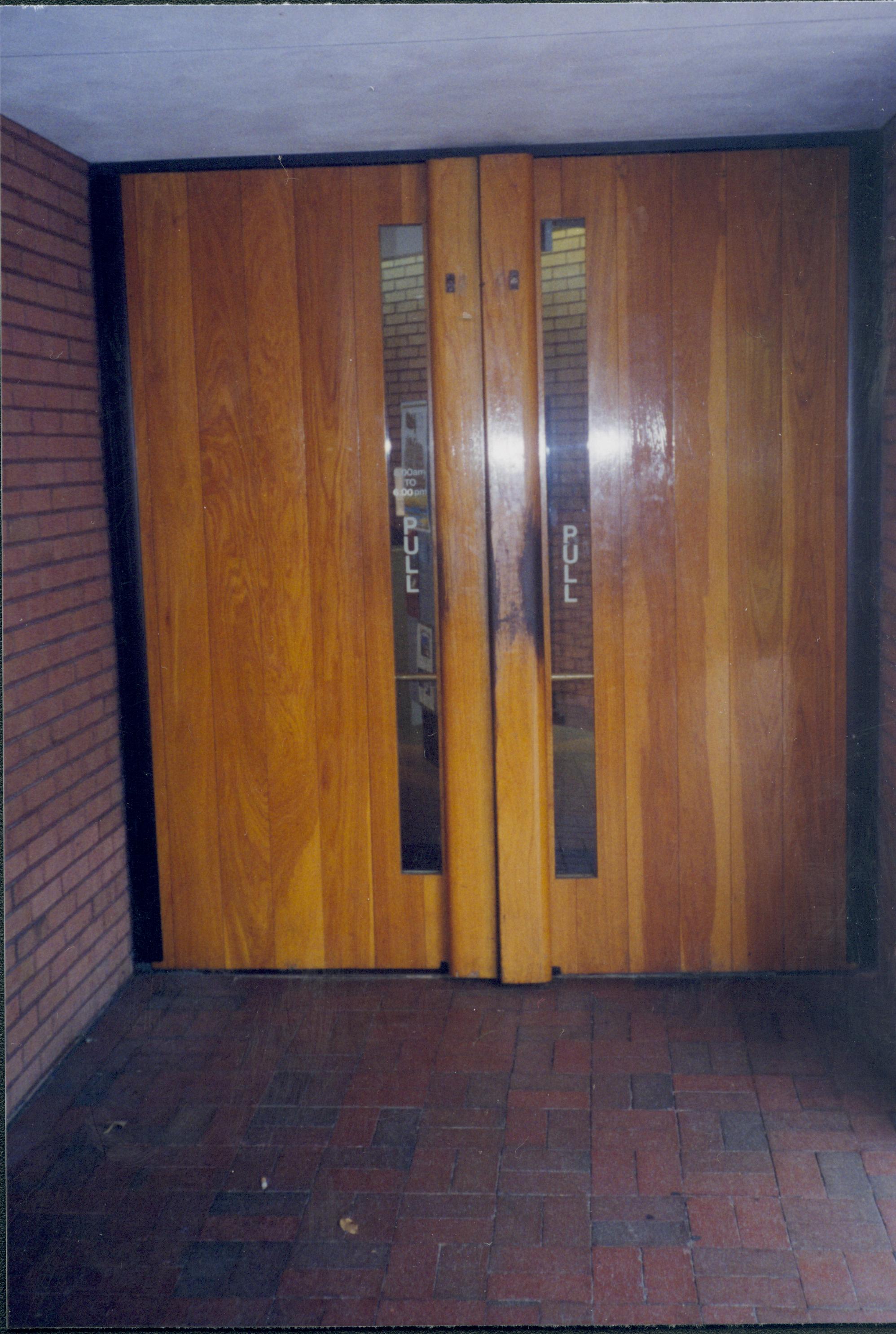Doors, seventh Street entrance Lincoln Home NHS- Visitor Center, Roll 15 exp 20, 15-20 Visitor Center, entrance