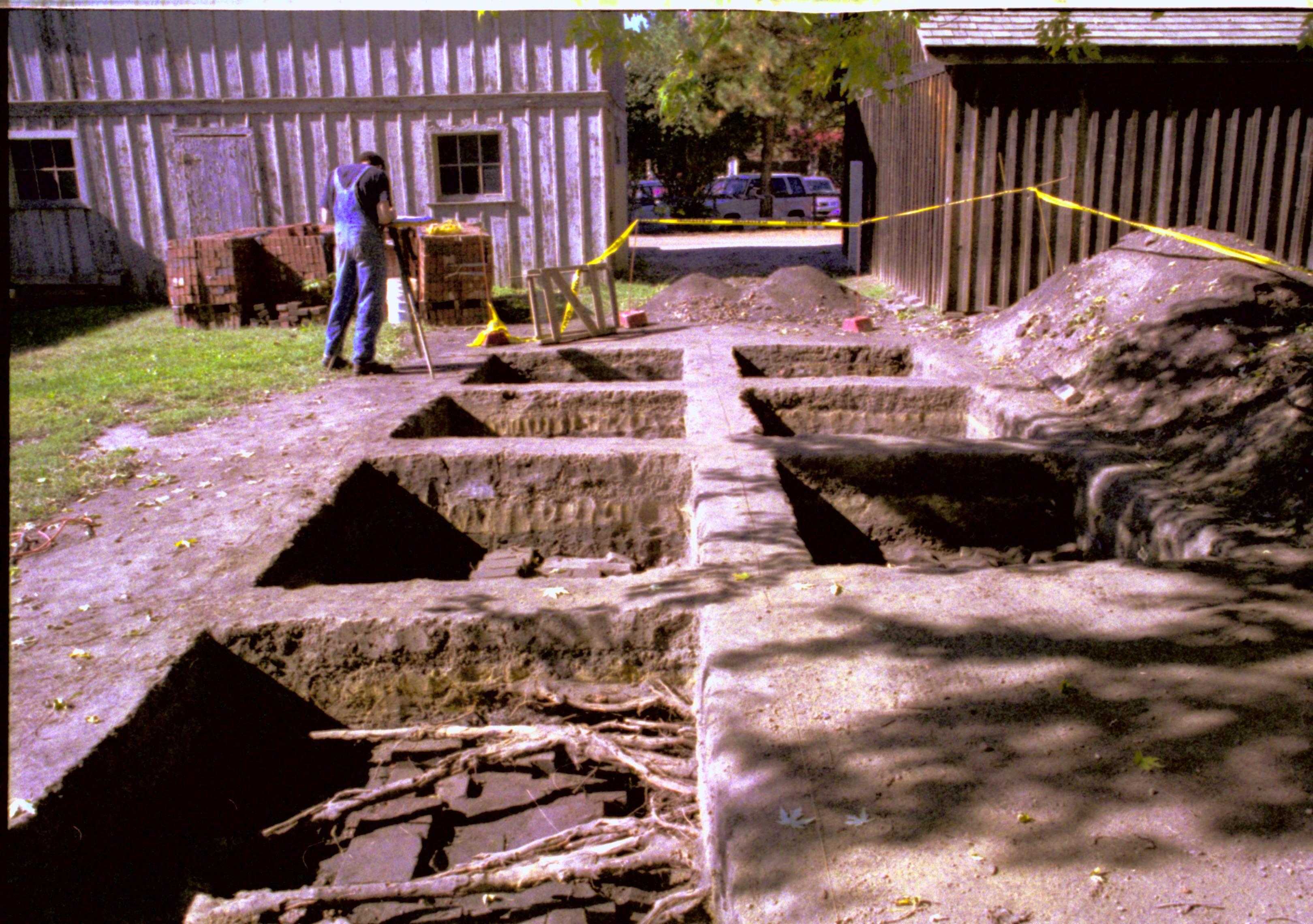 Dubois House, west, archeology Lincoln Home NHS- Visitor Center remodel,  Roll 2000-9, exp 2 Dubois, archeology