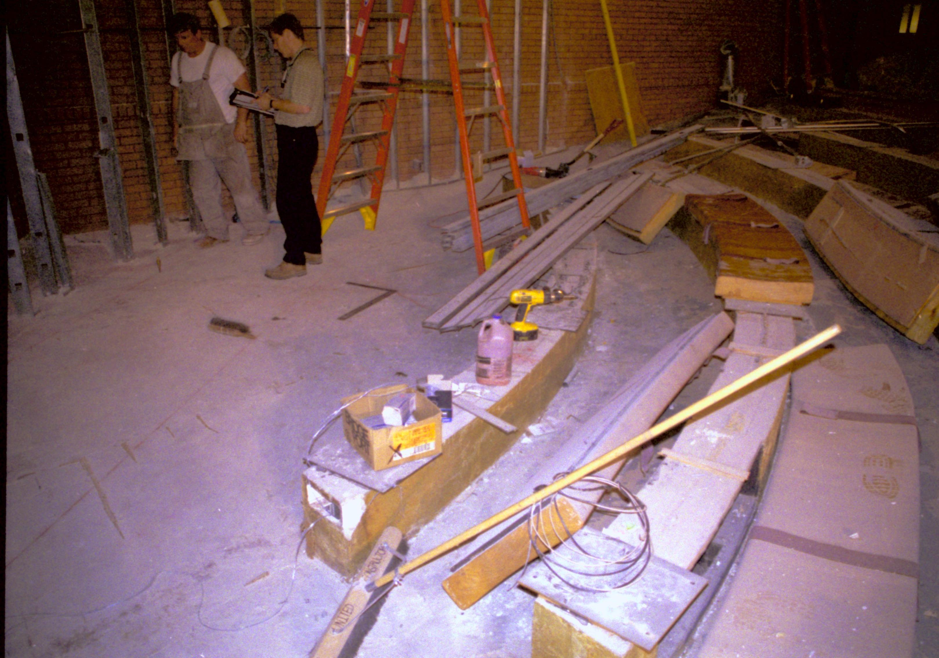 Theater 1 first row Lincoln Home NHS- Visitor Center remodel,  Roll 2000-9, exp 23 Visitor Center, remodel, theatre