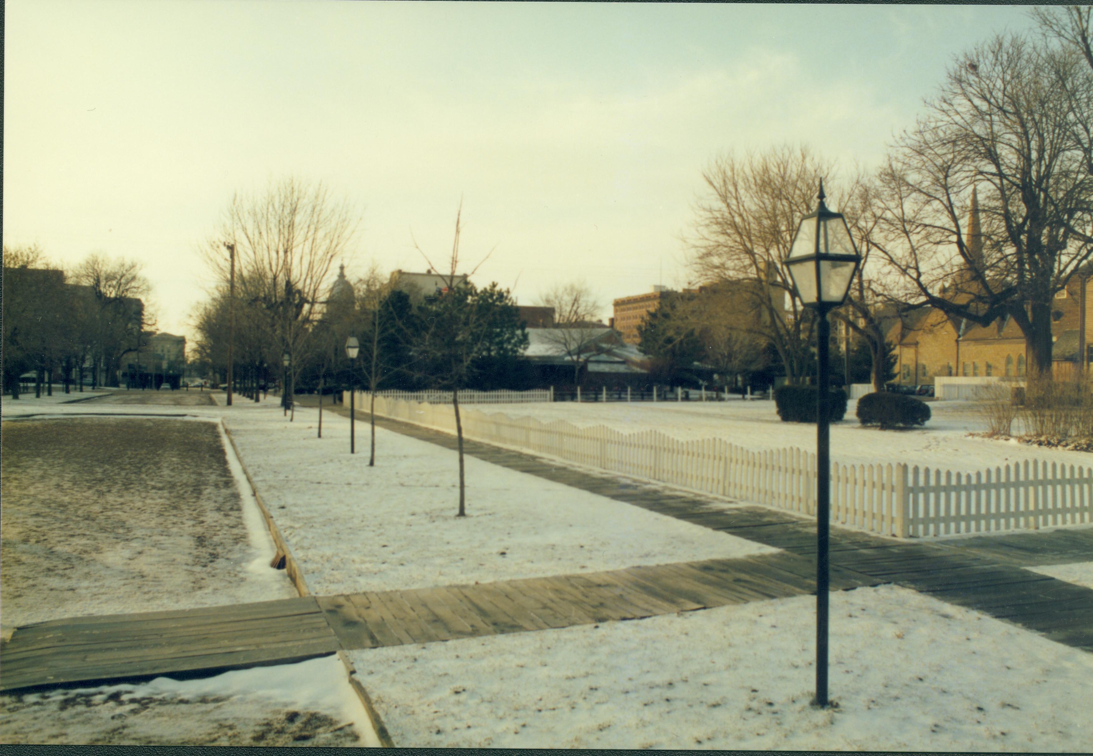 Looking west from Northwest corner of 8th and Jackson. Down road from Visitor Center Lincoln Home NHS- Various locations neighborhood