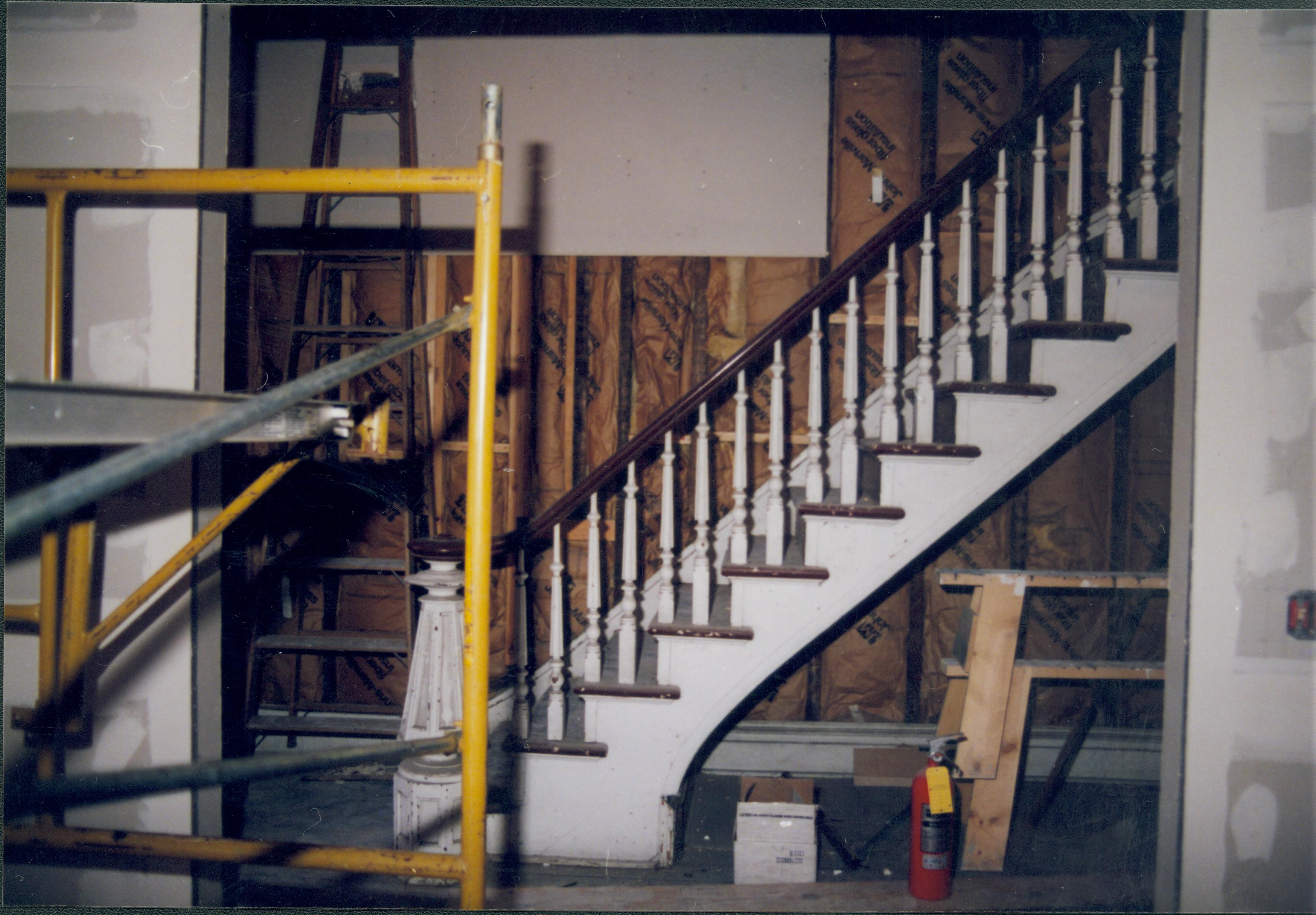 Shutt House Lincoln Home NHS- Shutt House restoration Shutt House, restoration, staircase