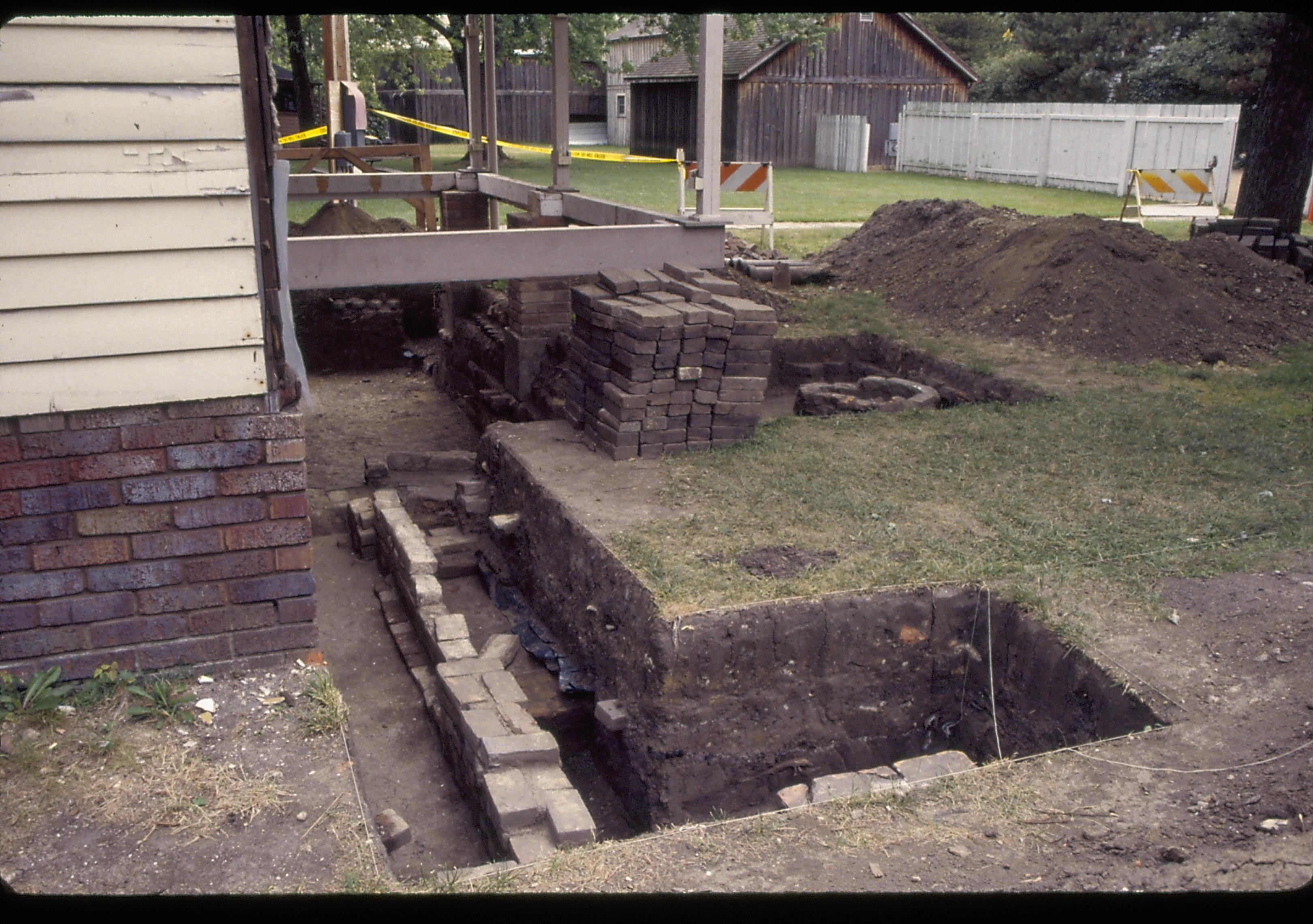 NA Lincoln Home NHS- Sprigg House HS-11, foundation and fence, slide 21 Sprigg House, foundation