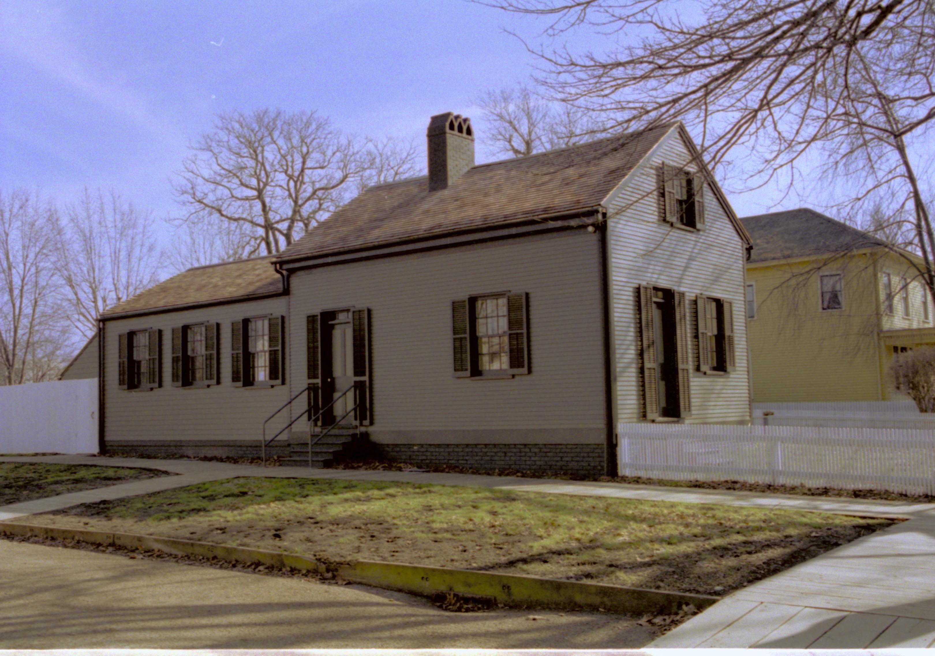 Northwest corner of structure; photo taken from middle of 8th St., just North of Jackson Lincoln Home NHS- Sprigg House, Visitor Center, Roll N1 exp 31 Arnold House, restoration