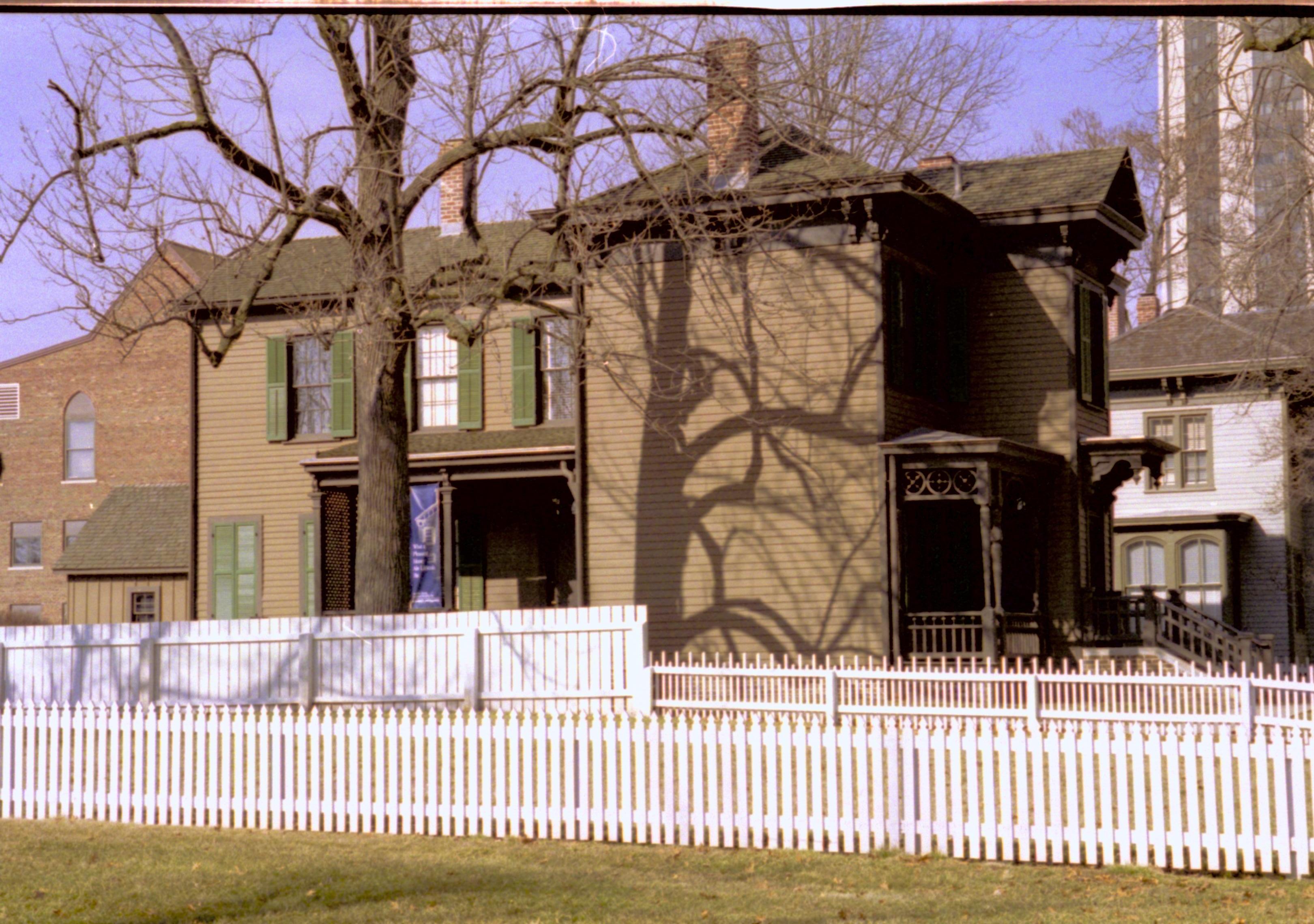 Southwest corner of structure Lincoln Home NHS- Sprigg House, Visitor Center, Roll N1 exp 34 Dean House, restoration