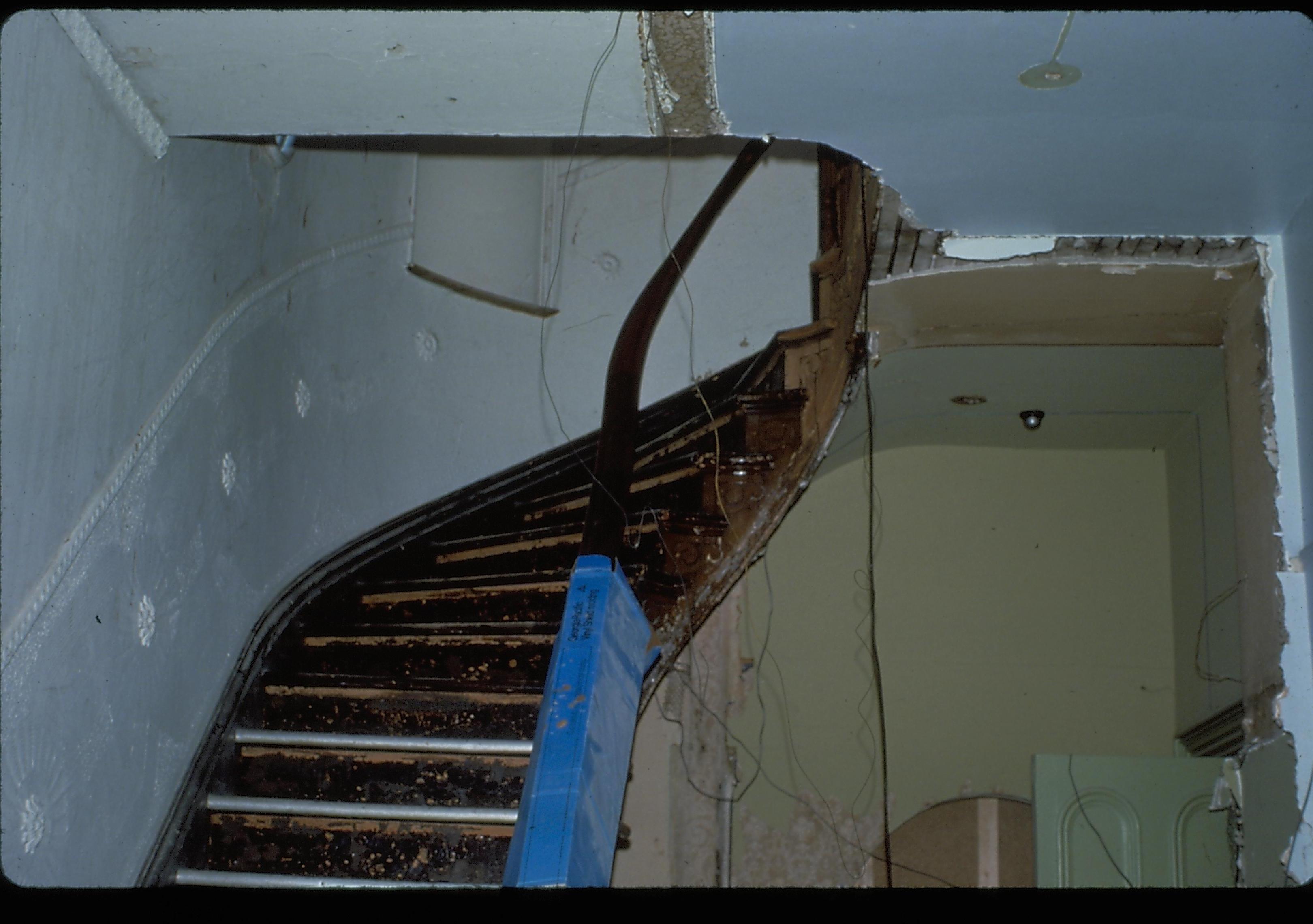 Stuve House Lincoln Home NHS- Stuve House, Repro M.F. Stuve House, restoration, interior, stairs