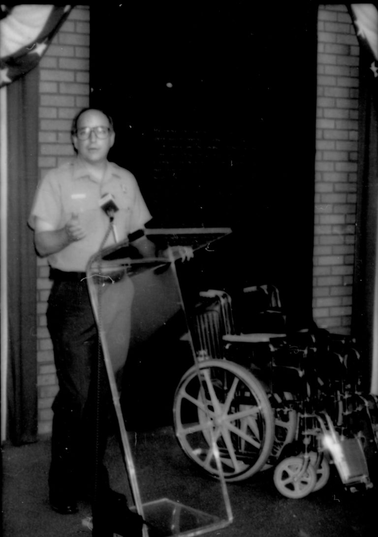 Donation of wheelchairs from local telephone union Lincoln Home NHS- Lincoln Festival Lincoln Festival