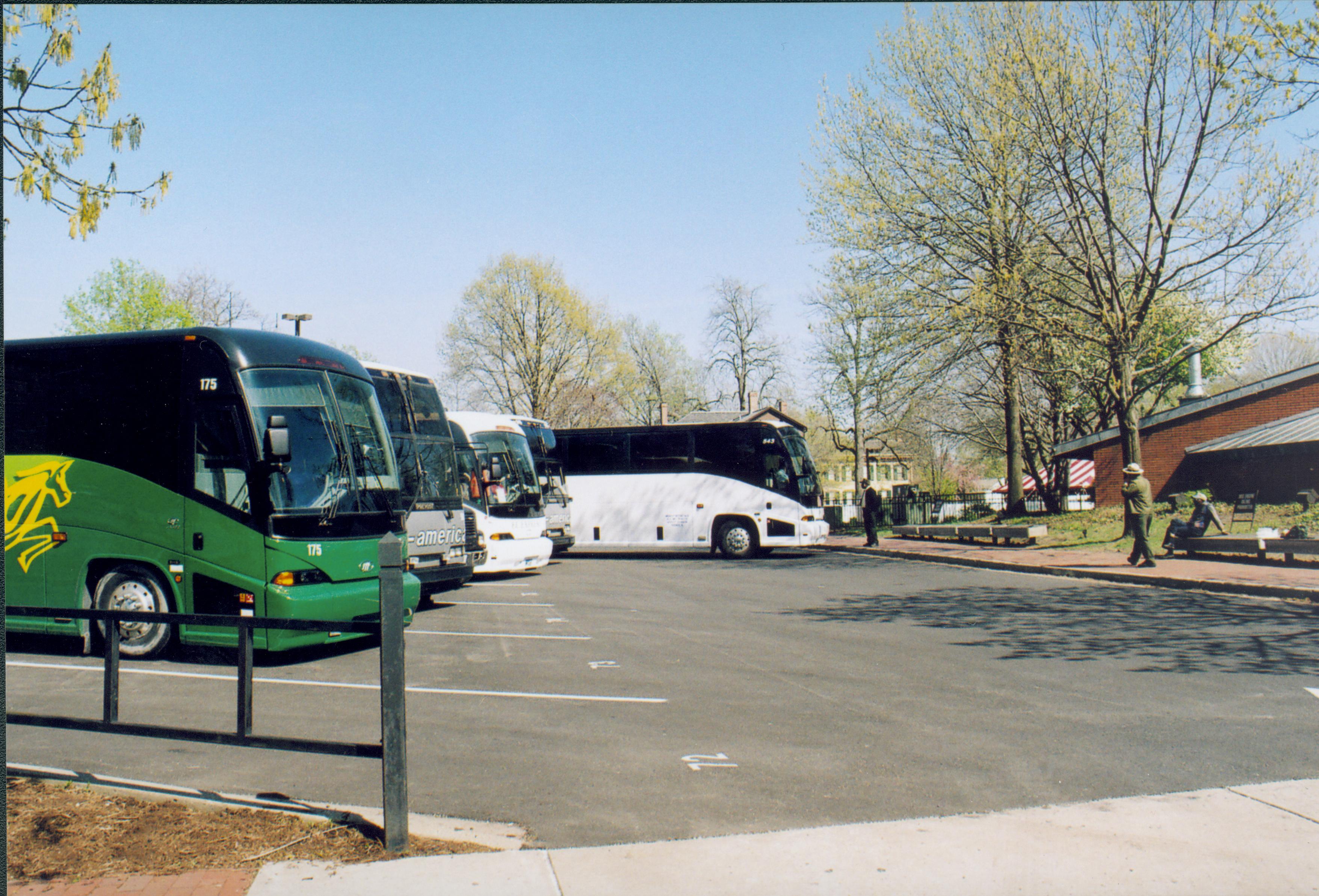 Bus lot Lincoln Home NHS- Lincoln Presidential Museum Opening, Disc A 5 Lincoln Museum, bus parking