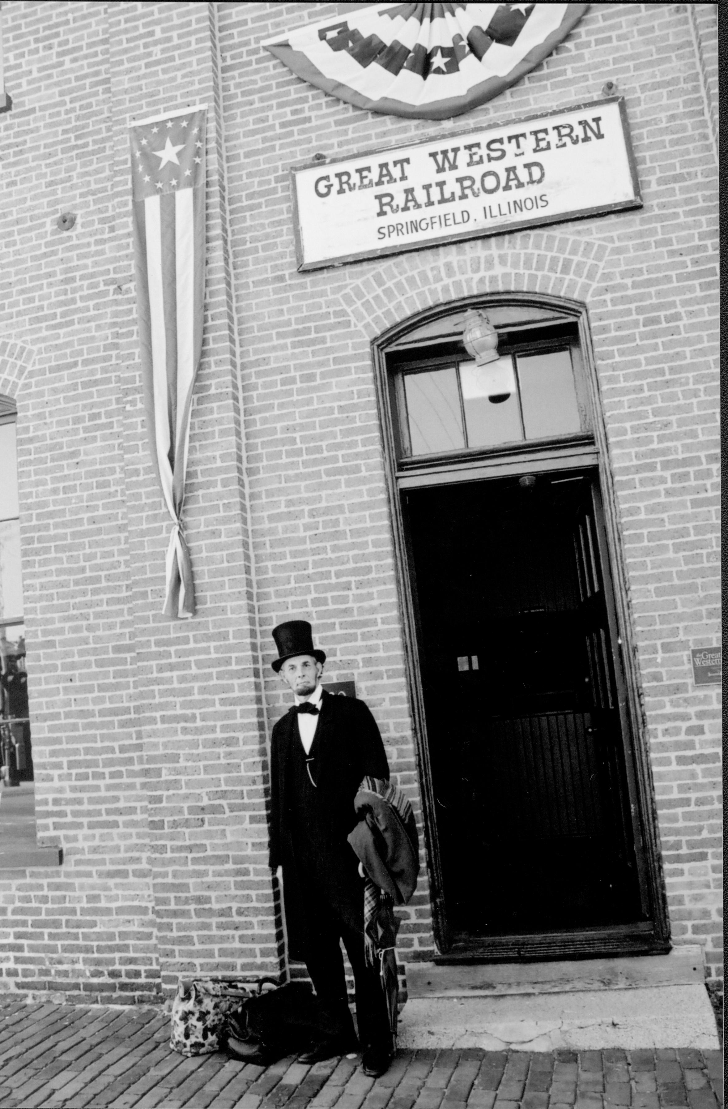 Abraham Lincoln impersonator Lincoln Home NHS- Lincoln Presidential Museum Opening, Disc E 17 Lincoln Museum, Lincoln Impersonator