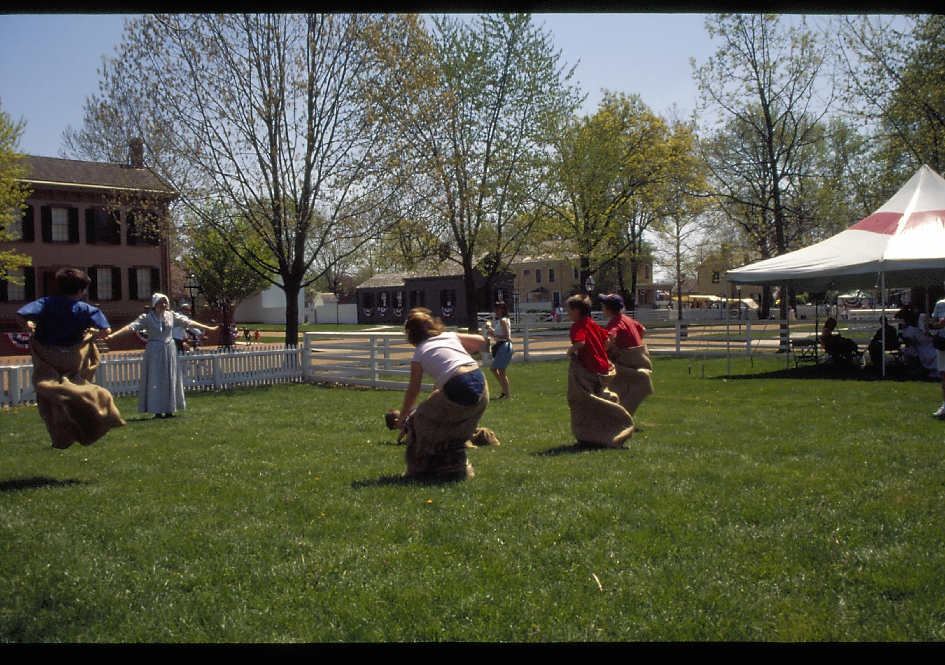 NA Lincoln Home NHS- Presidential Museum Opening Presidential Museum, sack race, games