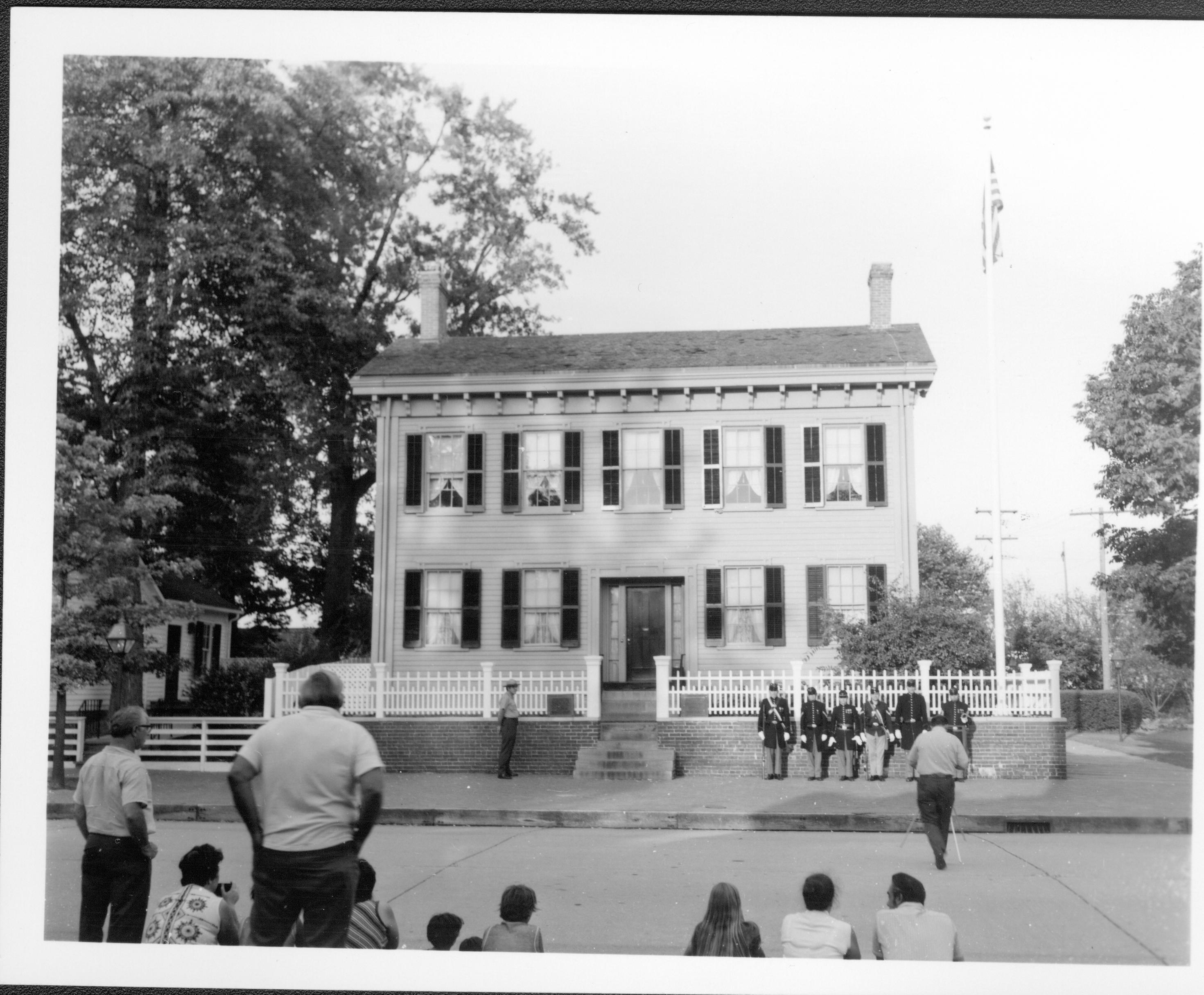 114th Illinois Volunteer Infantry- retreat formation and ceremony, every Tuesday evening during summer 1973 Lincoln Home NHS- LIHO Evening Retreat, neg 17 class 1000, class 8 pic 67 Lincoln Home Project, infantry