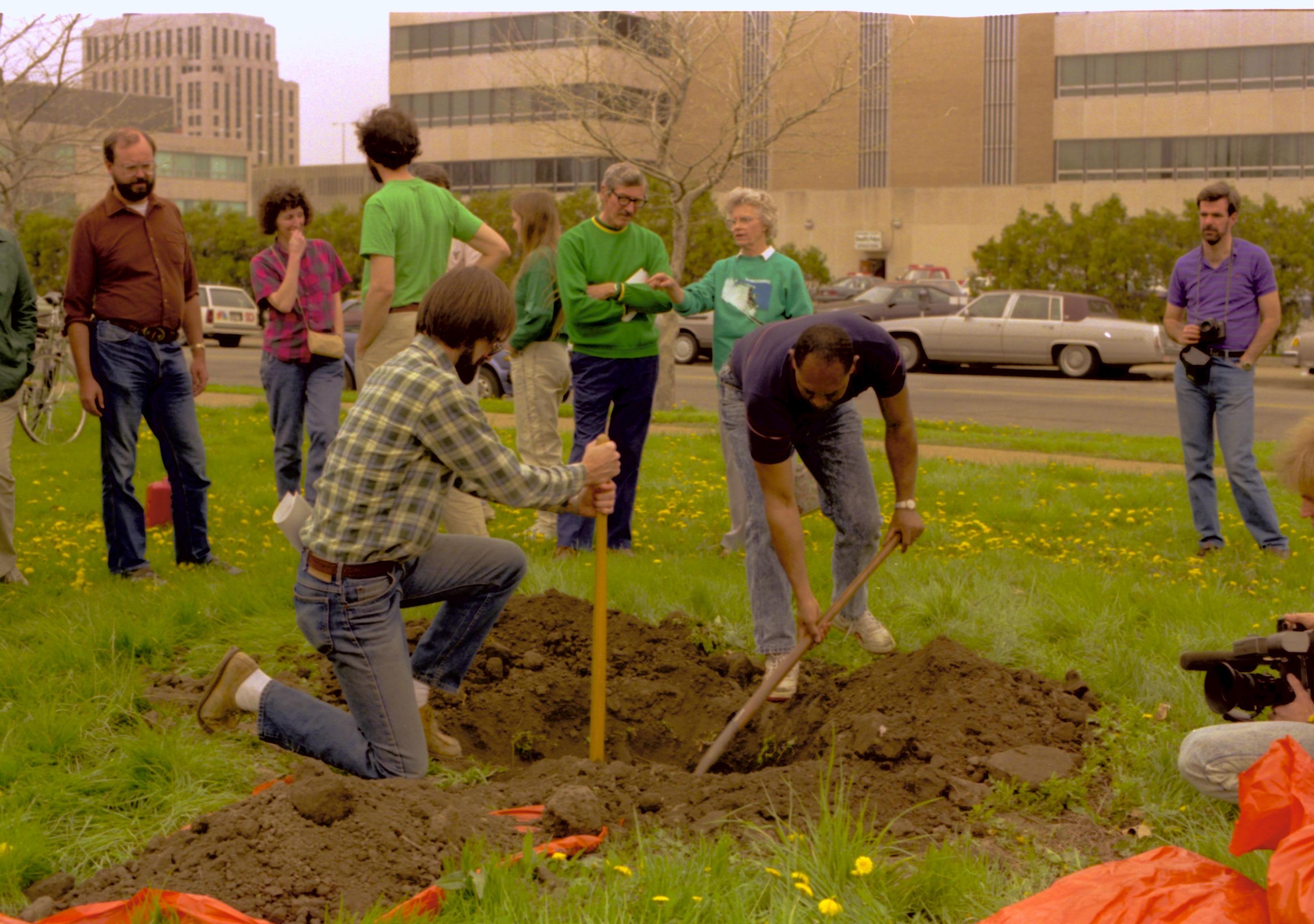 NA Lincoln Home NHS- Morse House Tree Planting, 64A Morse House, tree planting