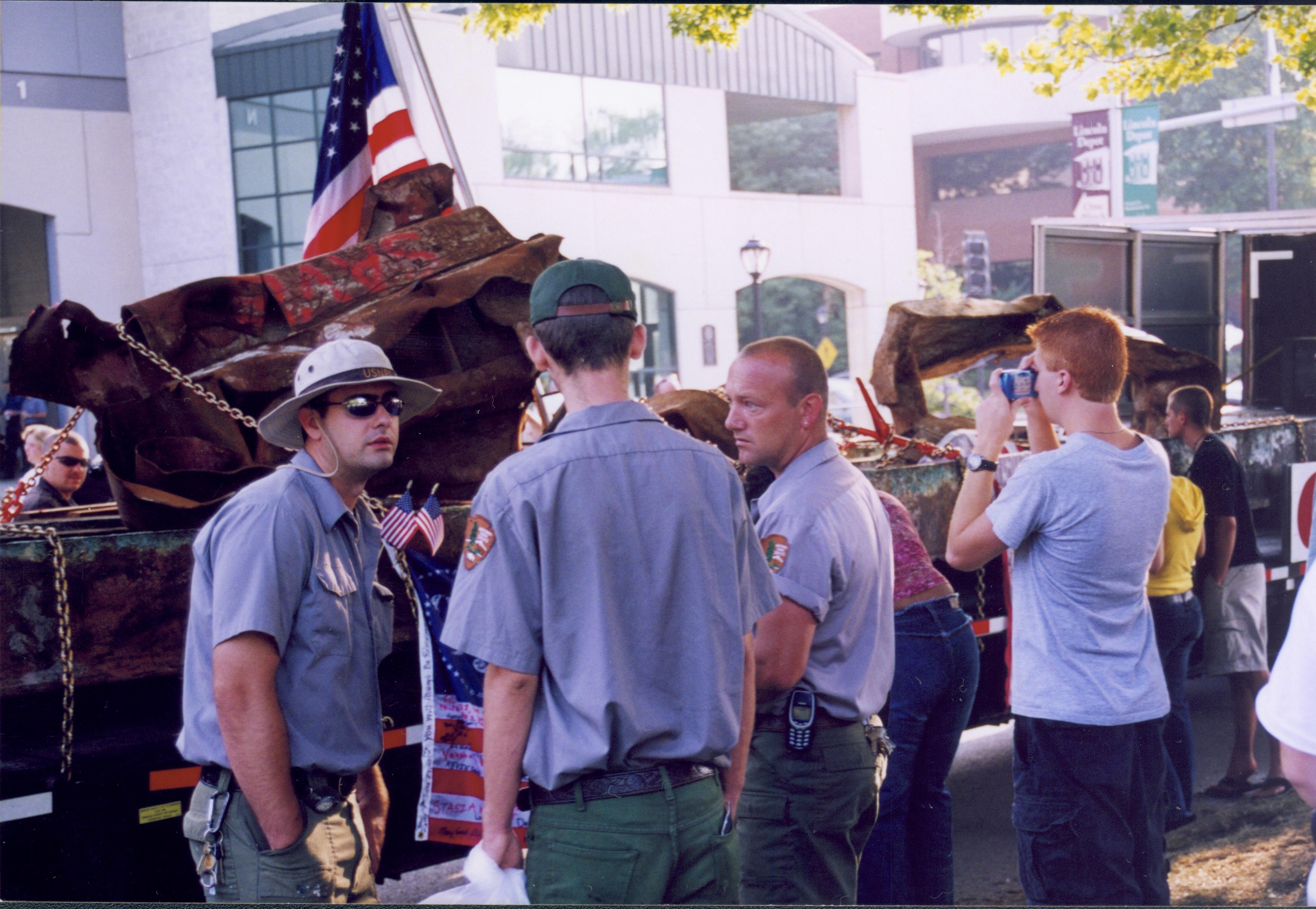 Girders from World Trade Center Lincoln Home NHS- World Trade Center,  Roll 2002 exp 10 World Trade Center, display