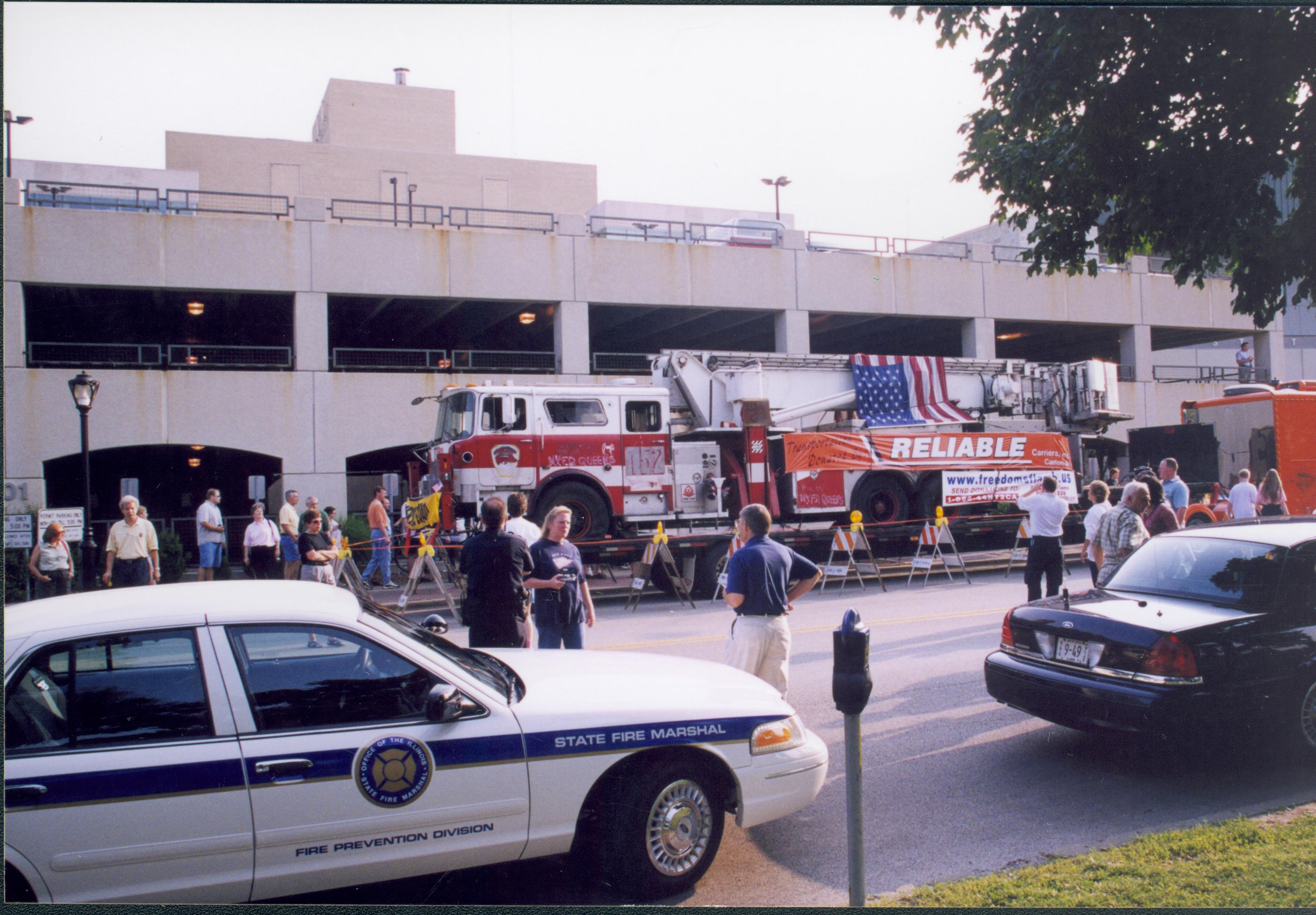 Firetruck from World Trade Center Lincoln Home NHS- World Trade Center, Roll 2002 exp 2 World Trade Center, display