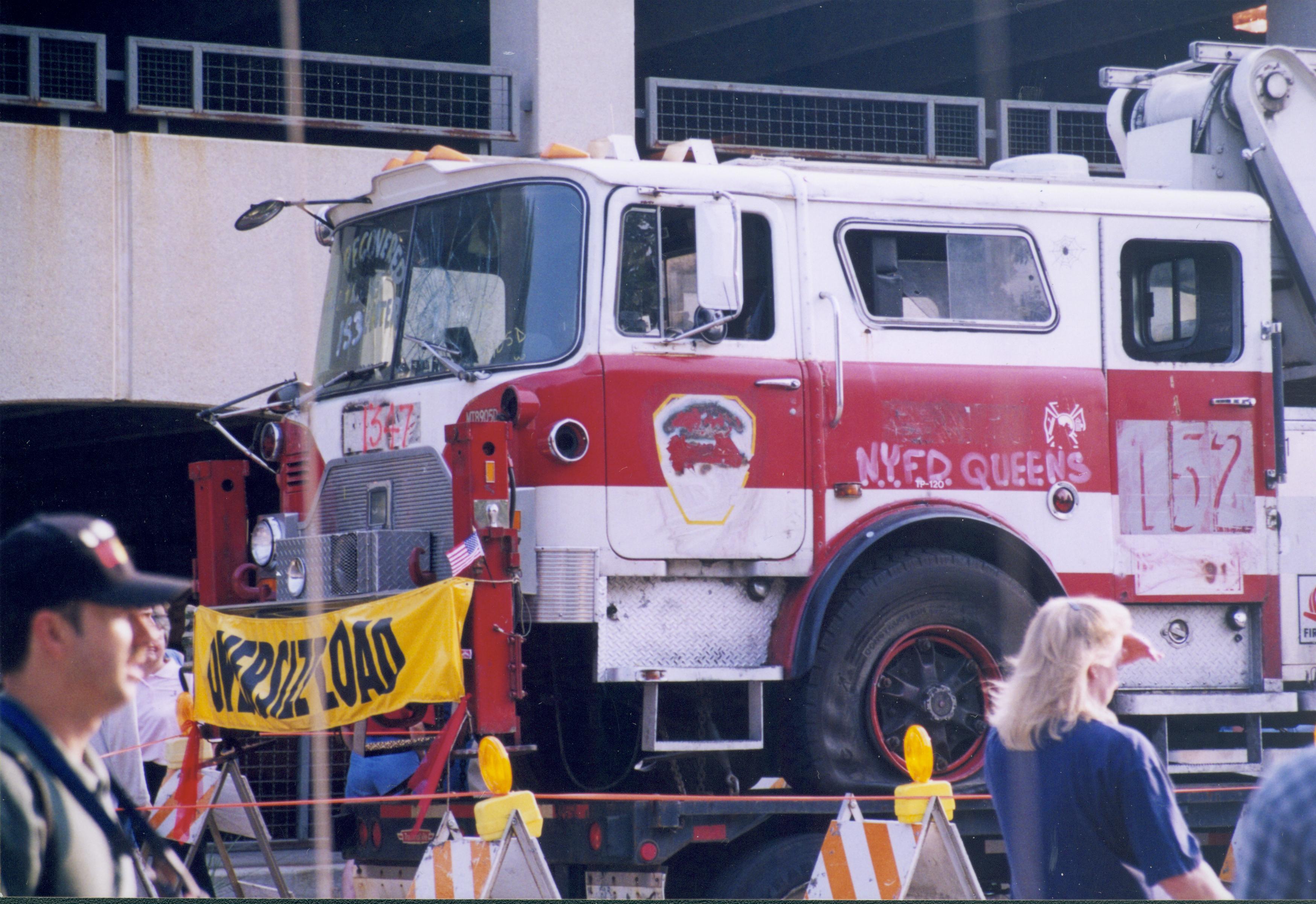 Firetruck from World Trade Center Lincoln Home NHS- World Trade Center, Roll 2002 exp 3 World Trade Center, display