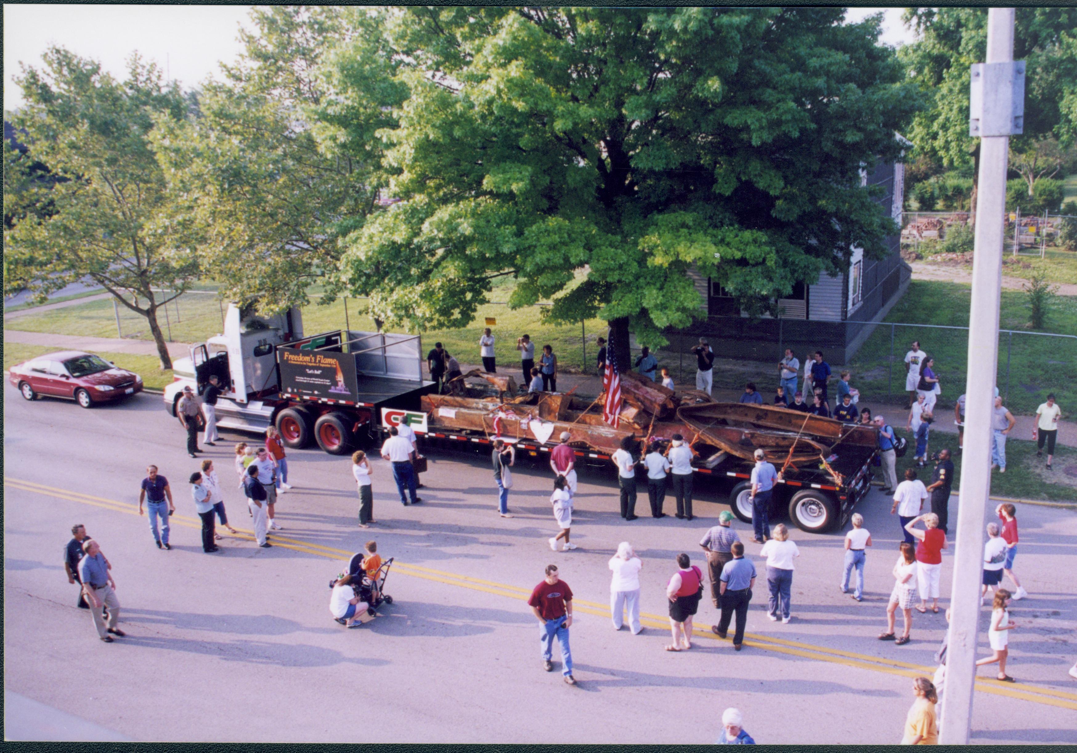 Girders from World Trade Center Lincoln Home NHS- World Trade Center,  Roll 2002 exp 8 World Trade Center, display