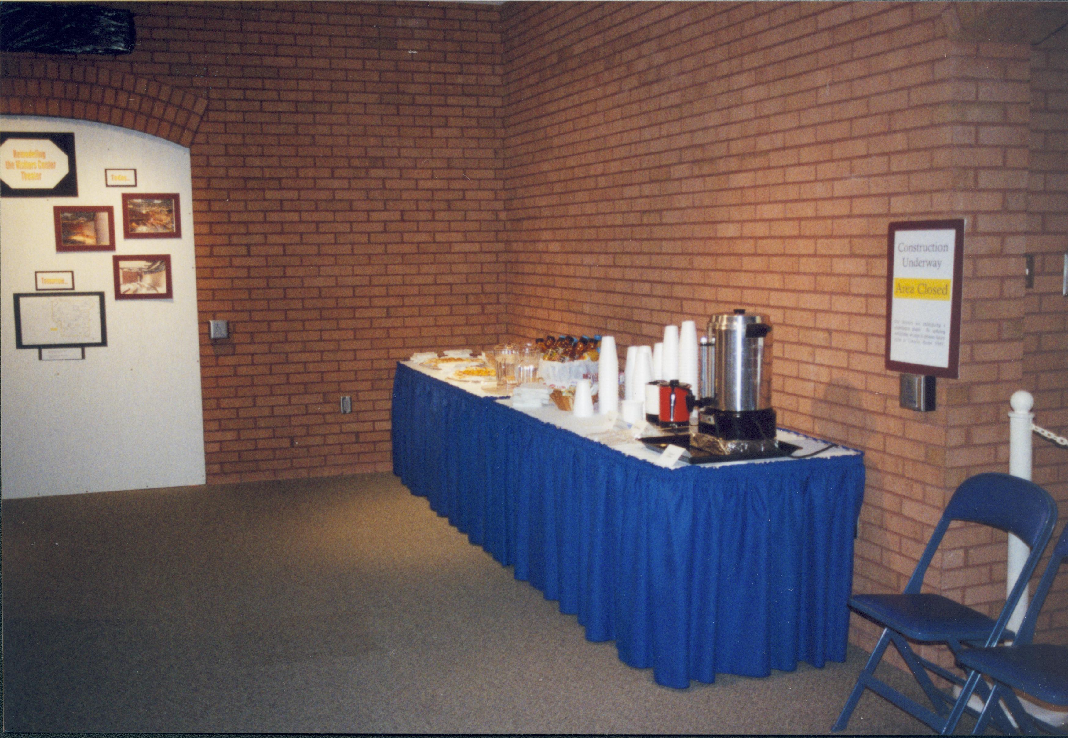 refreshment table Lincoln Home NHS- Lincoln Birthday, George Painter Lectures, Roll 2001-1 exp 14 refreshments, reception