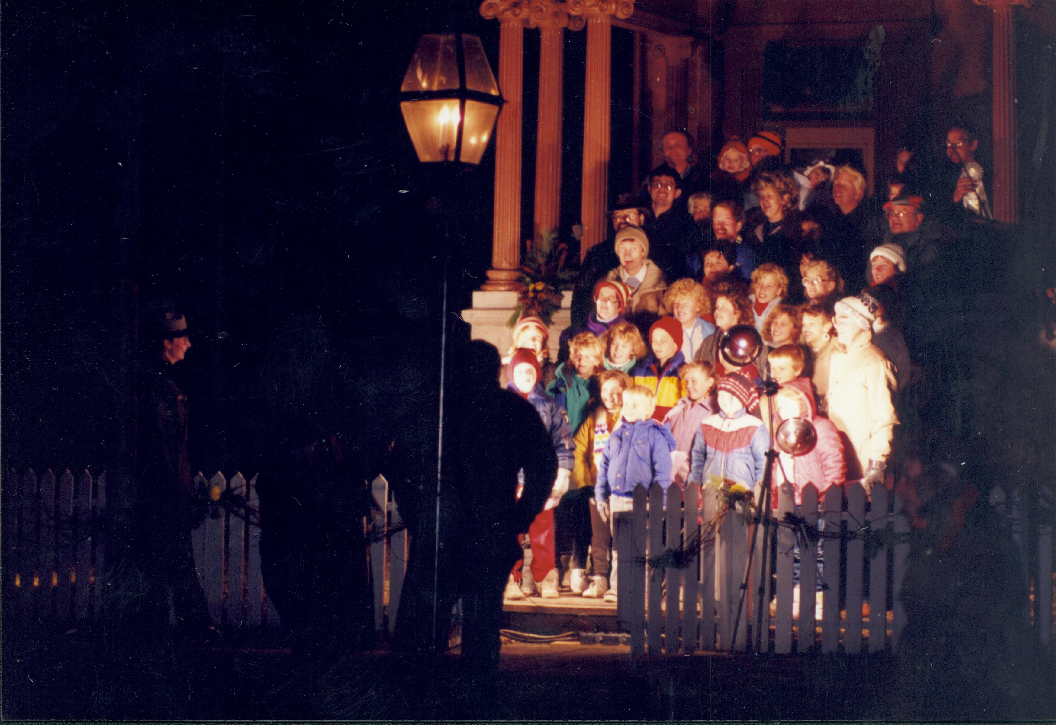Coral group outside Dubois house. Lincoln Home NHS- Christmas Programs Christmas, decorations, program